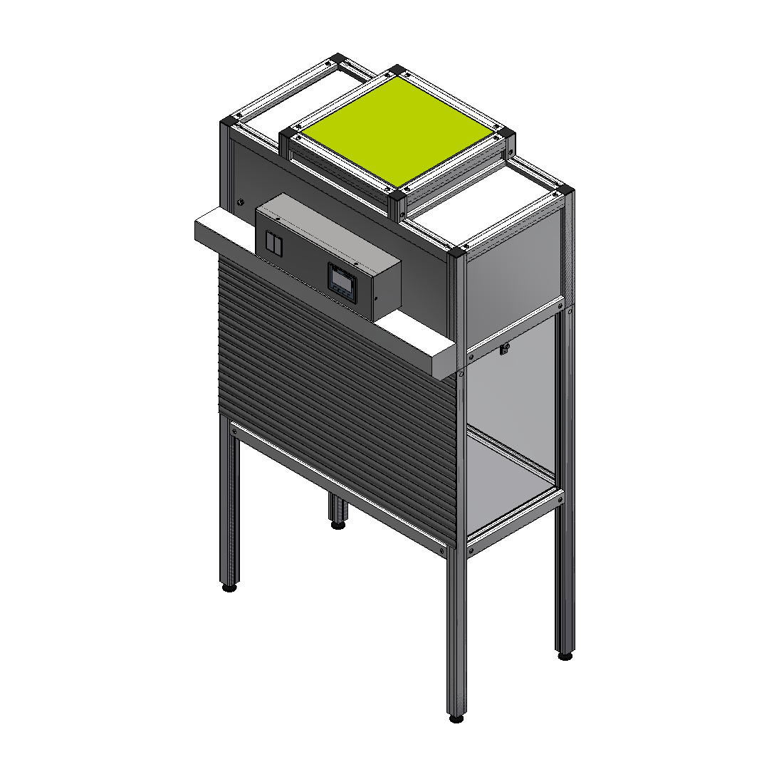 F2: Roller shutter in front of the facade with drive motor for floor model