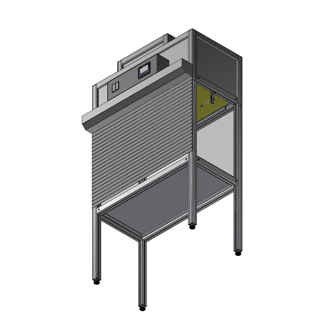 F2: Roller shutter in front of the facade with drive motor for floor model
