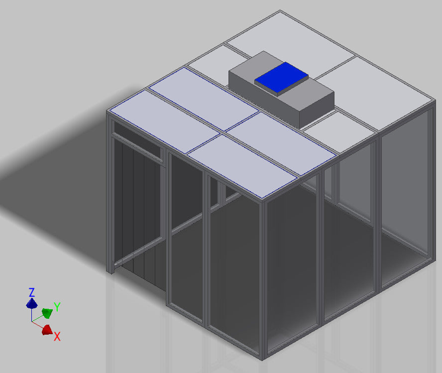 Cleanroom assembly set 4, size (W x D x H): 2929 x 2624 x 2340 mm