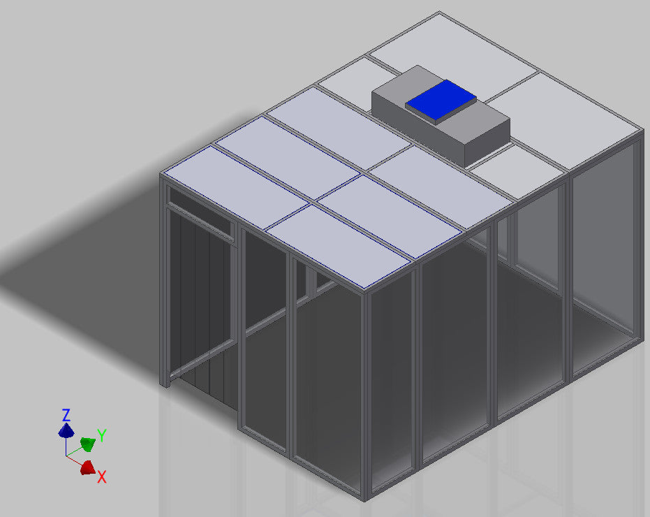 Cleanroom assembly set 6, size (W x D x H): 3585 x 2624 x 2340 mm