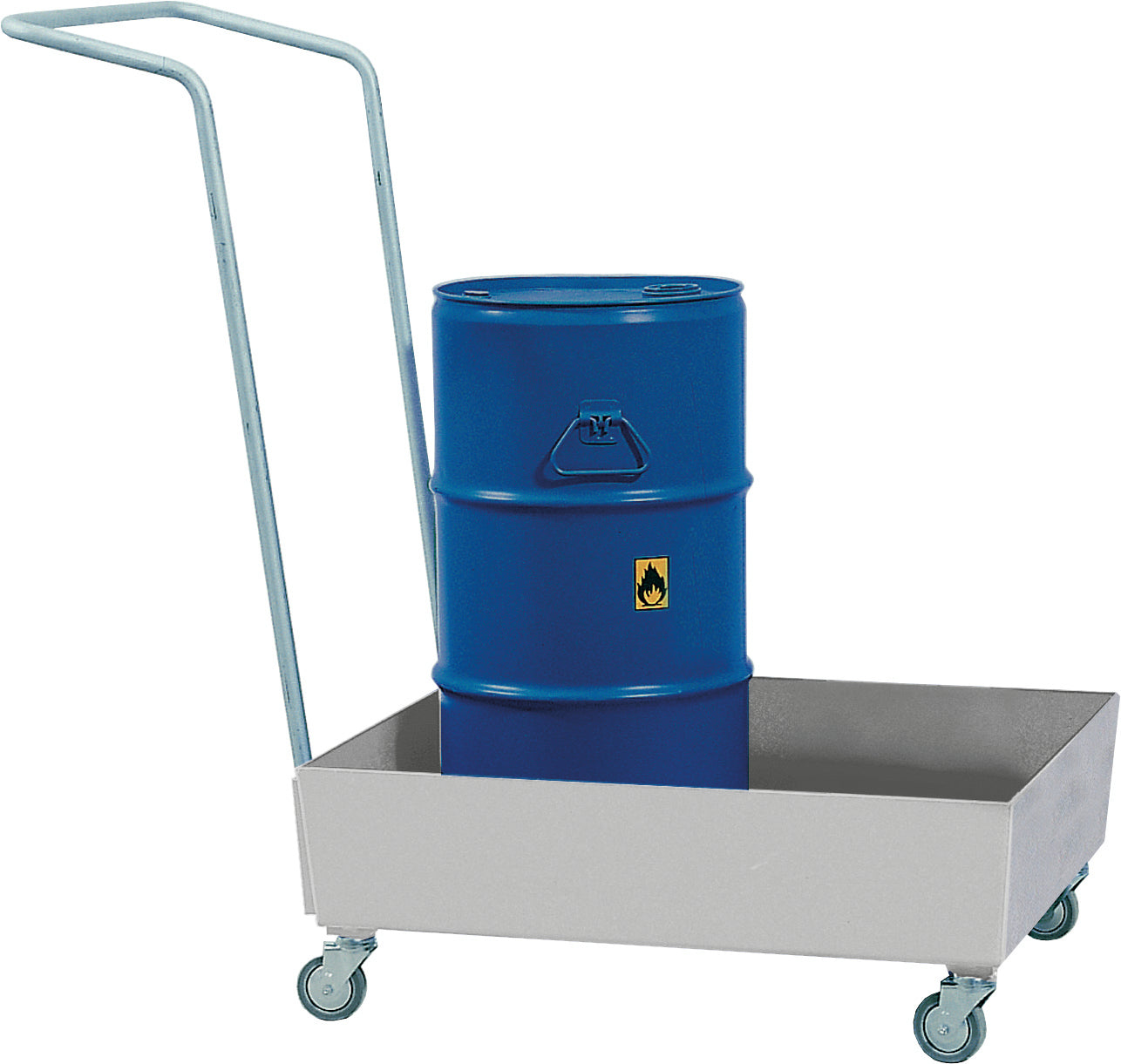 Auffangwanne fahrbar Stahl ohne Gitterrost 1275x635x890, Stahl verzinkt