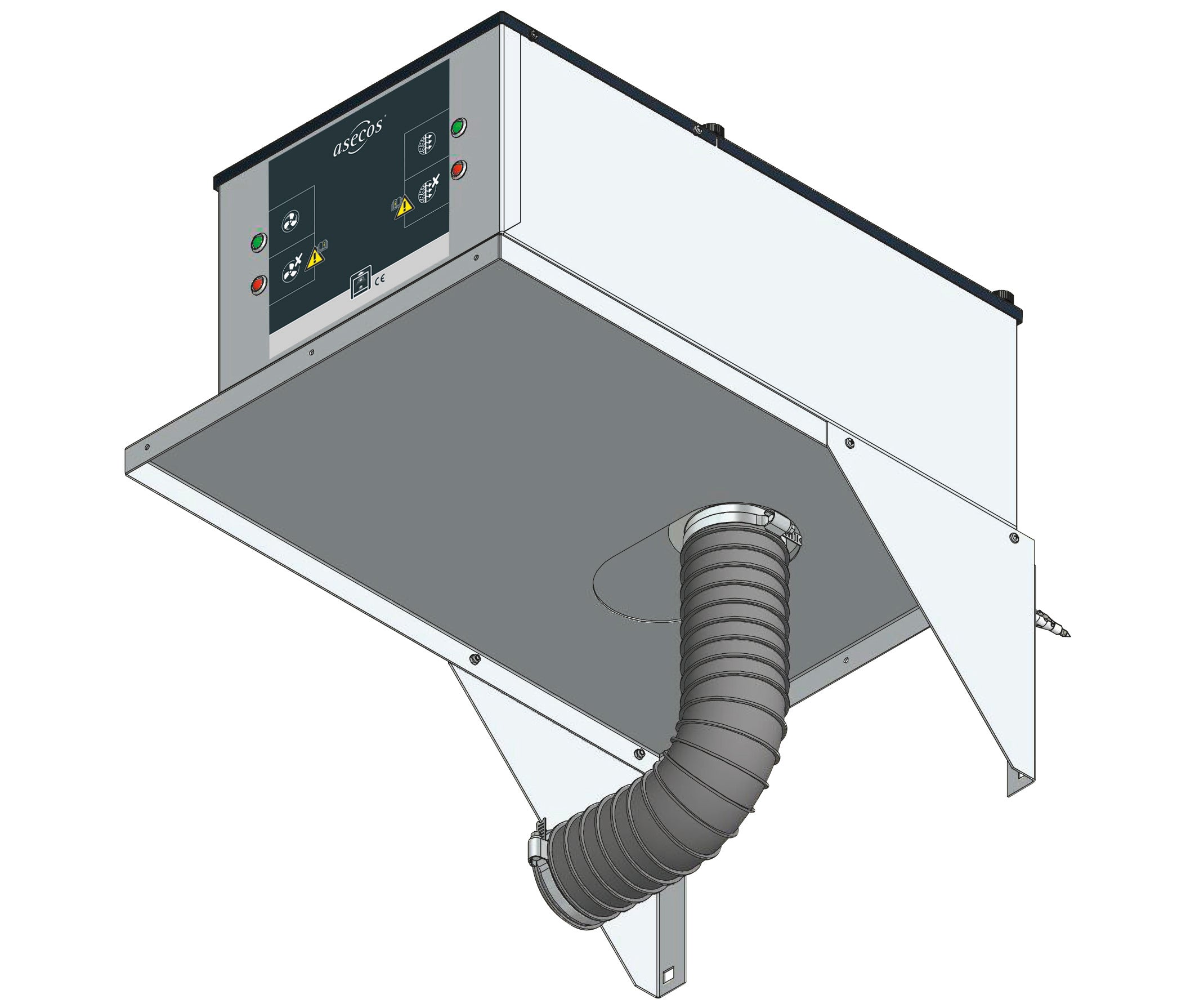 Module de filtre à air de circulation Modèle UFA.20.30-AUS* pour armoires de sécurité basses, tôle d'acier revêtement par poudre lisse