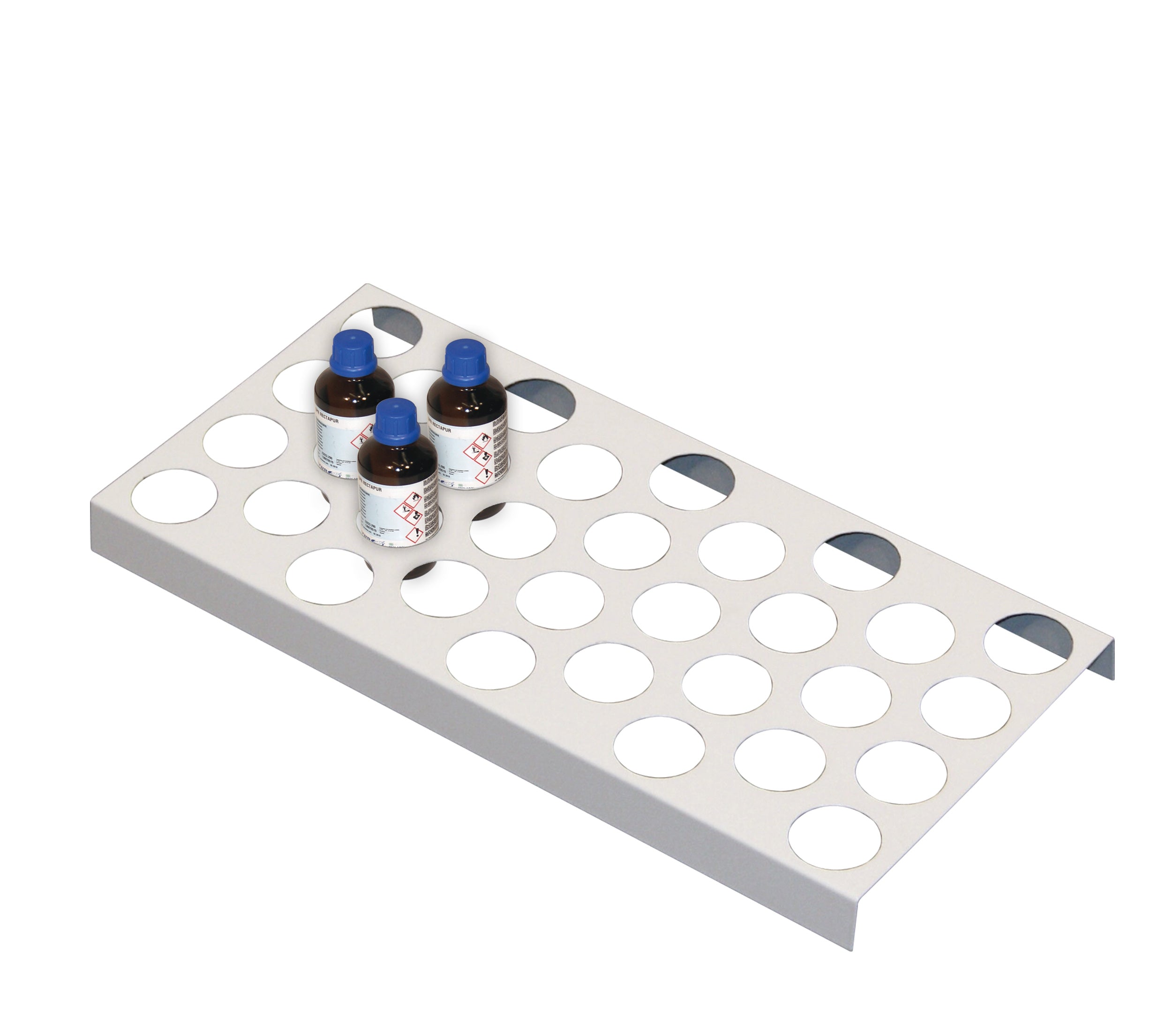 Flaschengestell für 32 Flaschen mit Ø 40 mm für Modell(e): UB90, UB30 mit Breite 590, 1100 u.1400 mm, Stahlblech pulverbeschichtet glatt