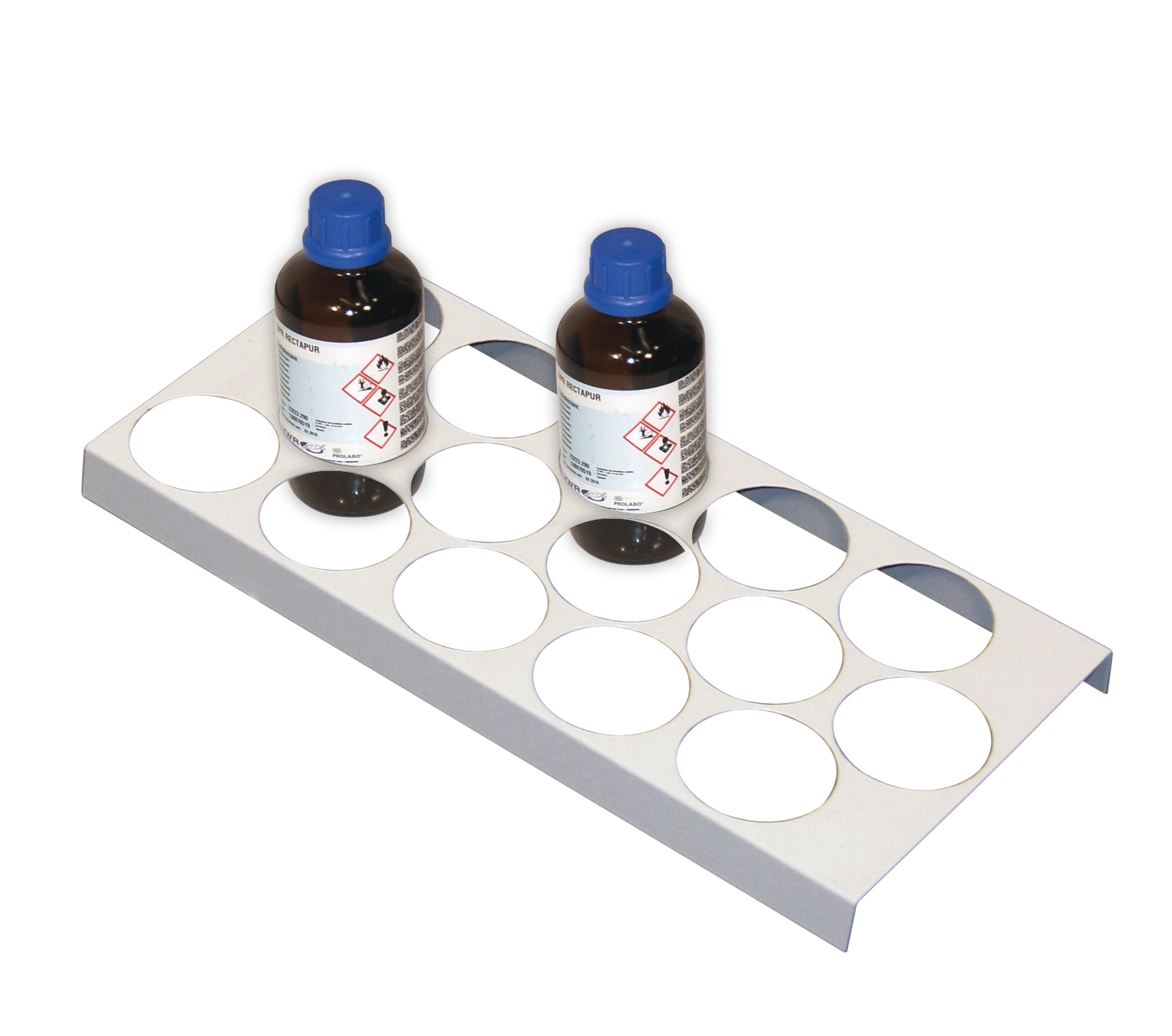 Flaschengestell für 15 Flaschen mit Ø 70 mm für Modell(e): UB90, UB30 mit Breite 590, 1100 u.1400 mm, Stahlblech pulverbeschichtet glatt