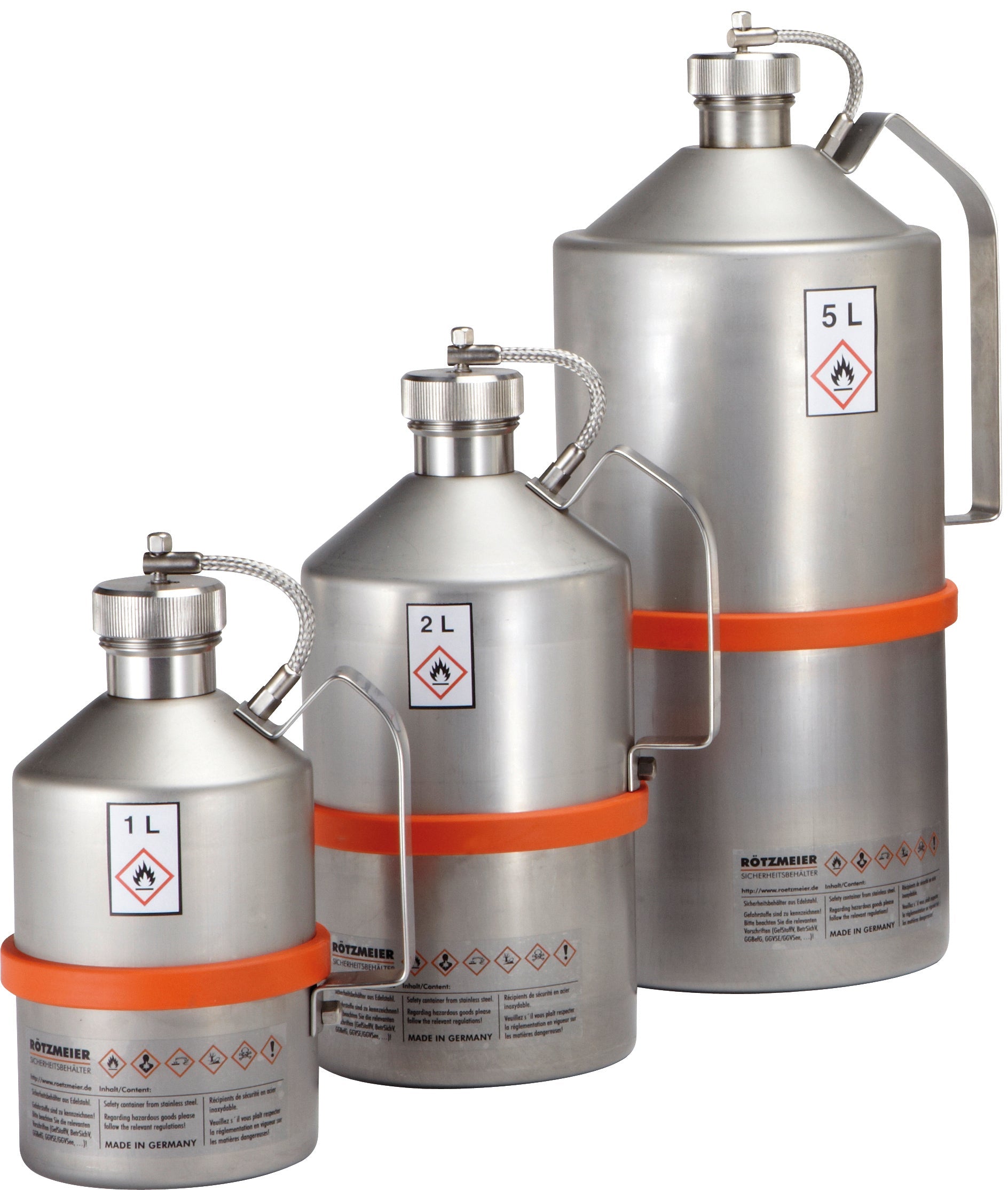 Transportkanne Edelstahl (1.4571), Inhalt: 1 Liter, Edelstahl 1.4301 poliert