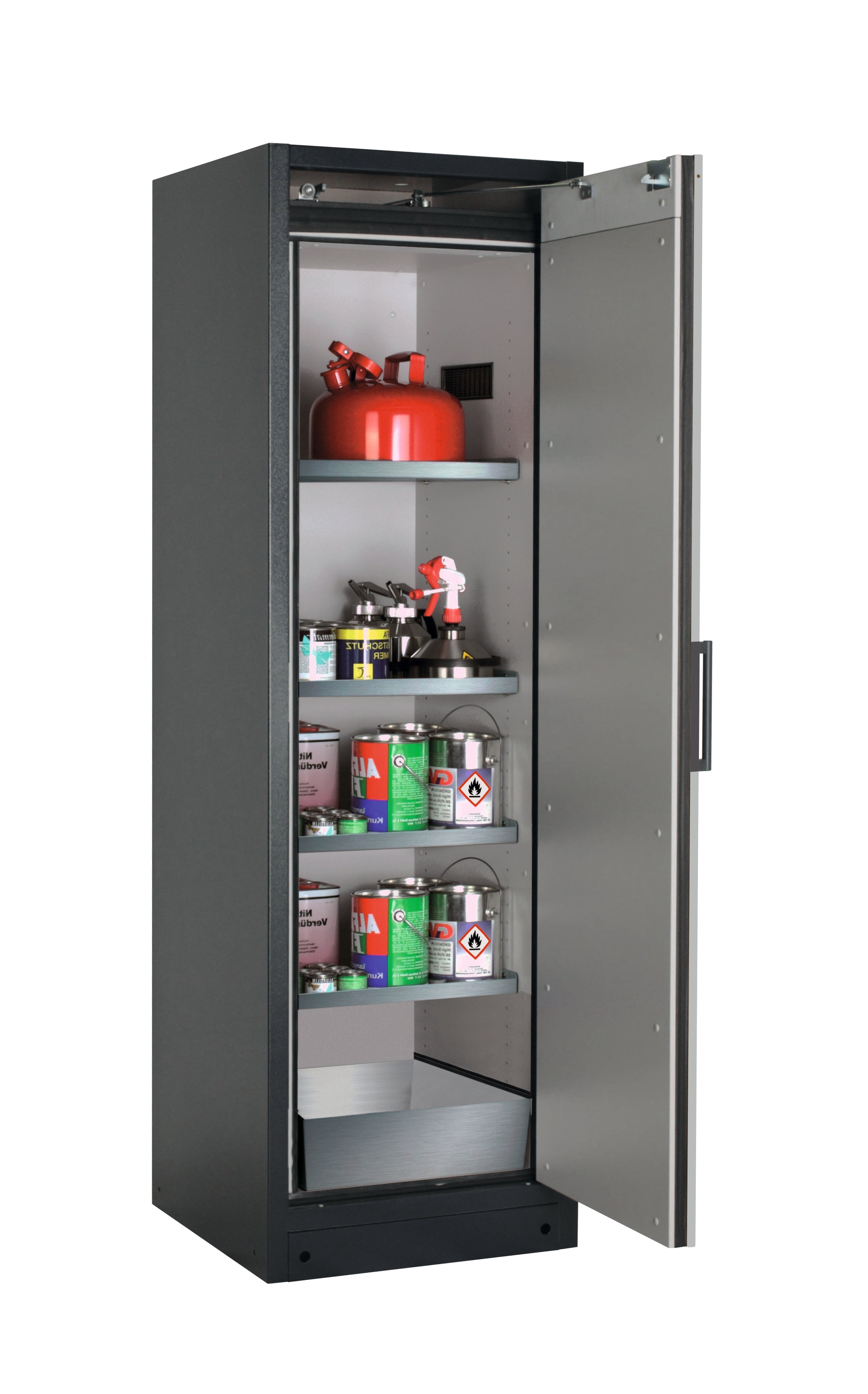 Typ 90 Sicherheitsschrank Q-PEGASUS-90 Modell Q90.195.060.WDACR in reinweiss RAL 9010 mit 4x Fachboden Standard (Edelstahl 1.4301)