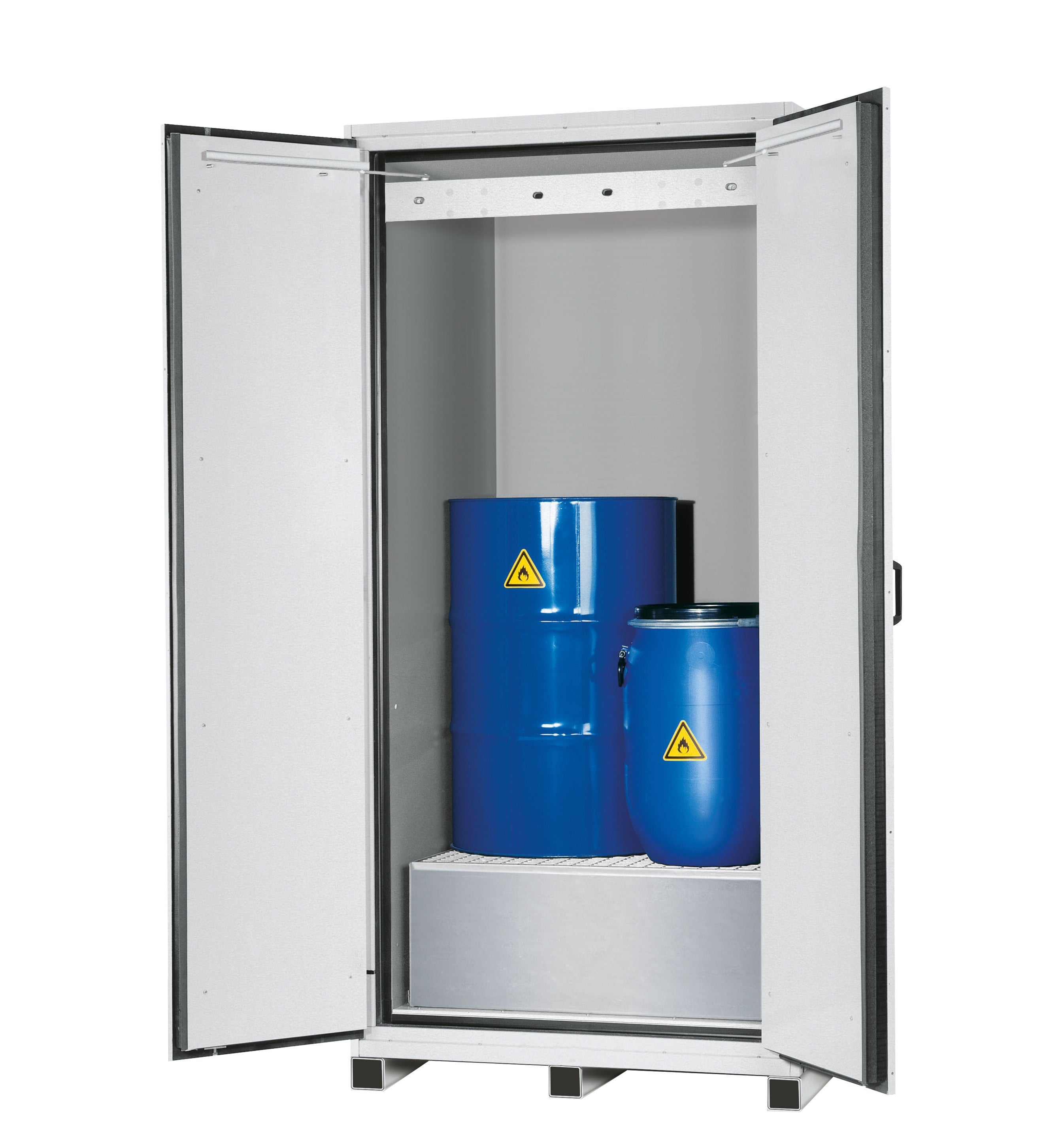 Typ 90 Sicherheitsschrank XL-CLASSIC-90 Modell XL90.222.110.WDAS in lichtgrau RAL 7035 mit 1x Transportsockel (Stahl)