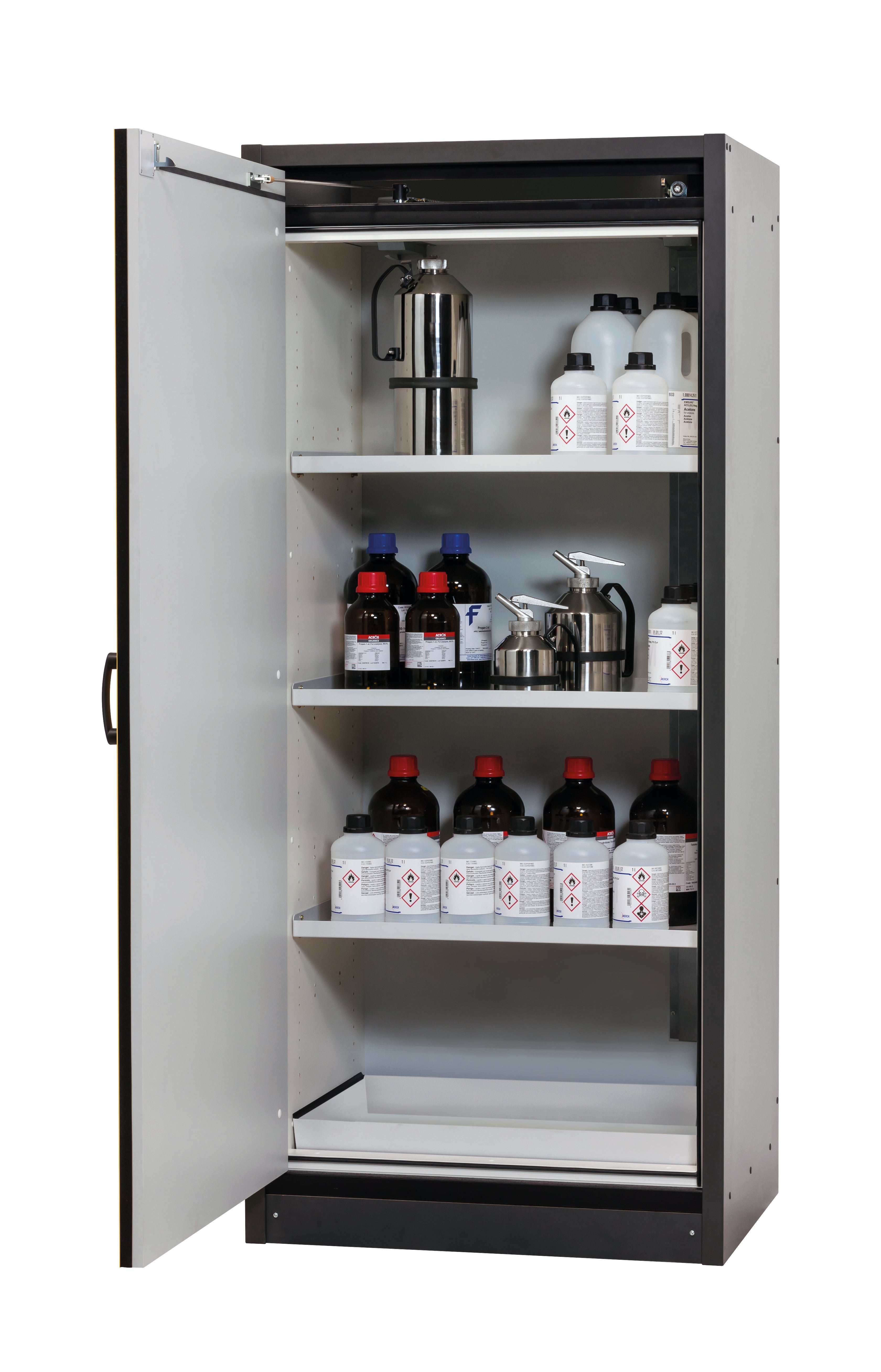 Typ 30 Sicherheitsschrank Q-CLASSIC-30 Modell Q30.195.086.WD in sicherheitsgelb RAL 1004 mit 3x Fachboden Standard (Stahlblech)