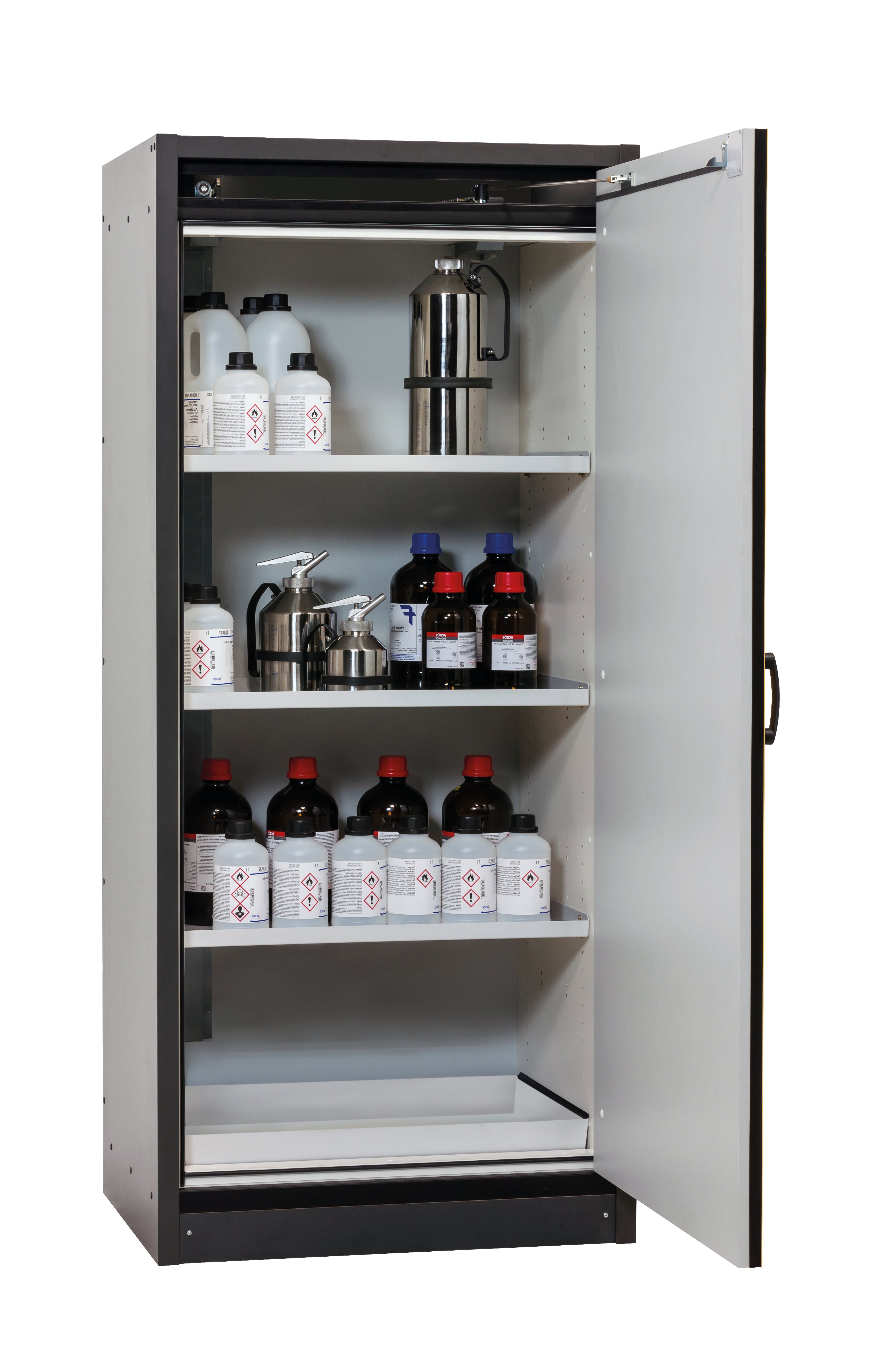 Armoire de sécurité type 30 Q-CLASSIC-30 modèle Q30.195.086.WDR en jaune de sécurité RAL 1004 avec 3 étagères standard (tôle d'acier)