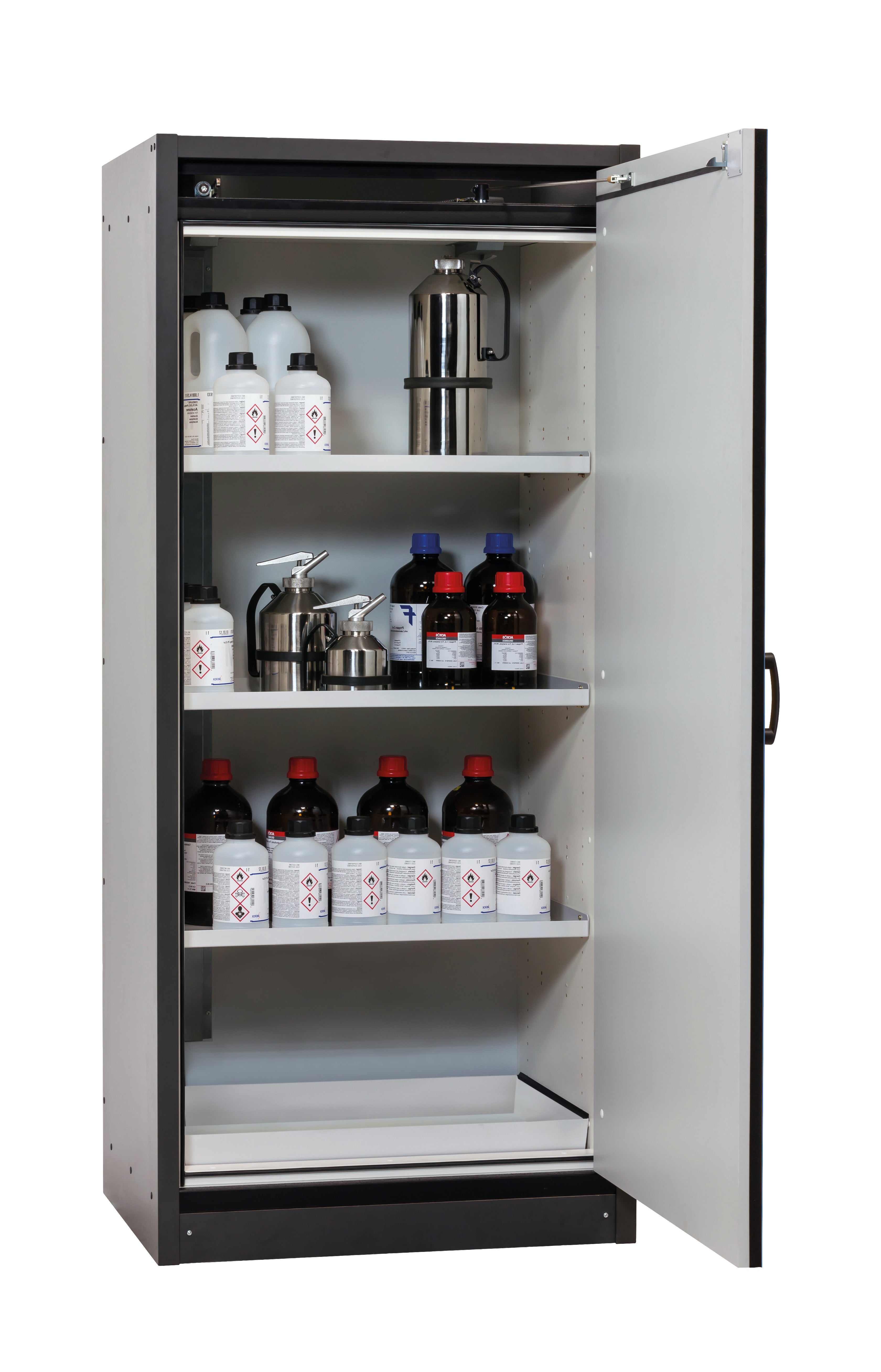 Armoire de sécurité type 30 Q-CLASSIC-30 modèle Q30.195.086.WDR en bleu gentiane RAL 5010 avec 3x étagères standard (tôle d'acier)