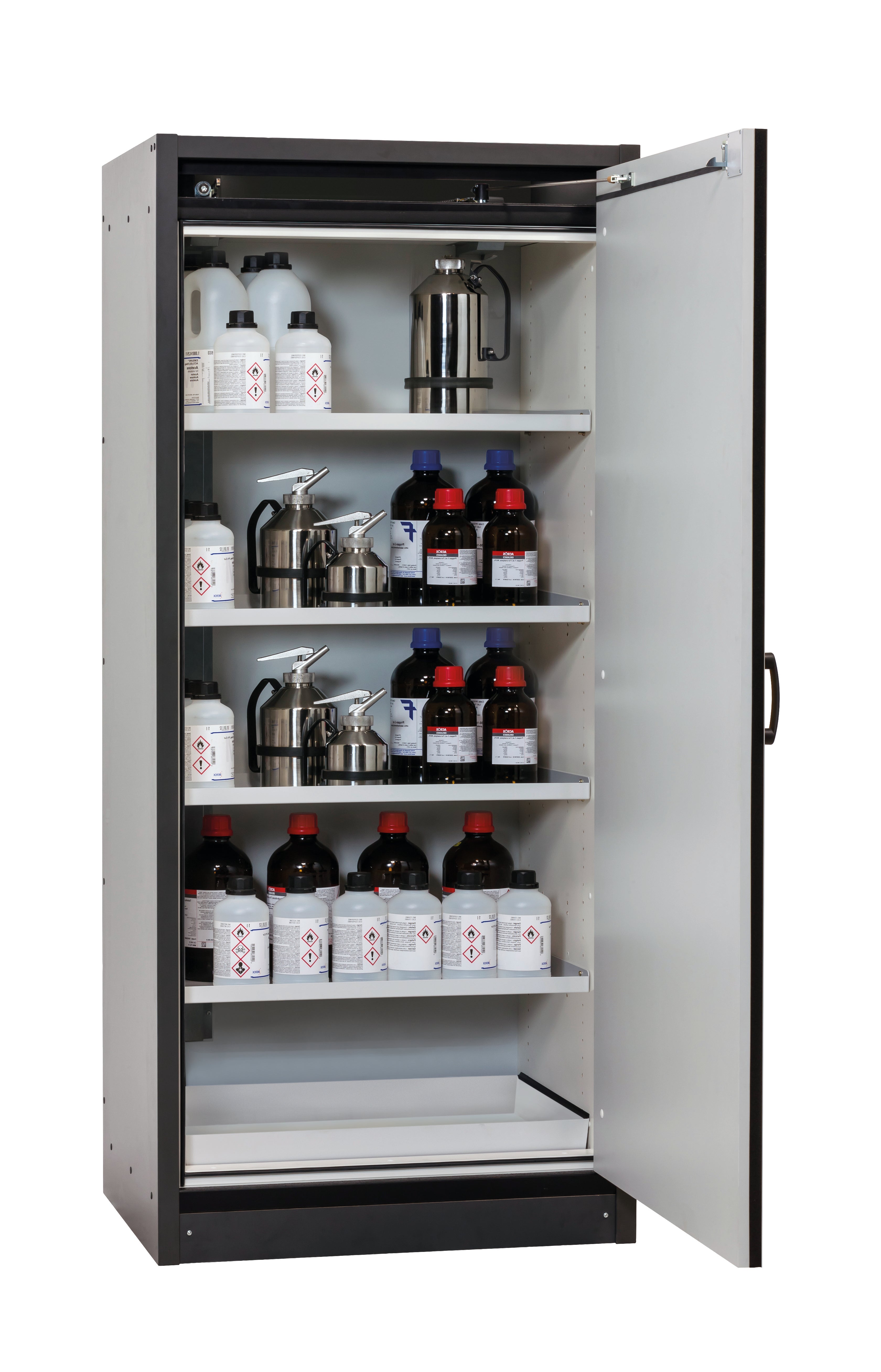 Armoire de sécurité type 30 Q-CLASSIC-30 modèle Q30.195.086.WDR en argent asecos avec 4x étagères standard (tôle d'acier)