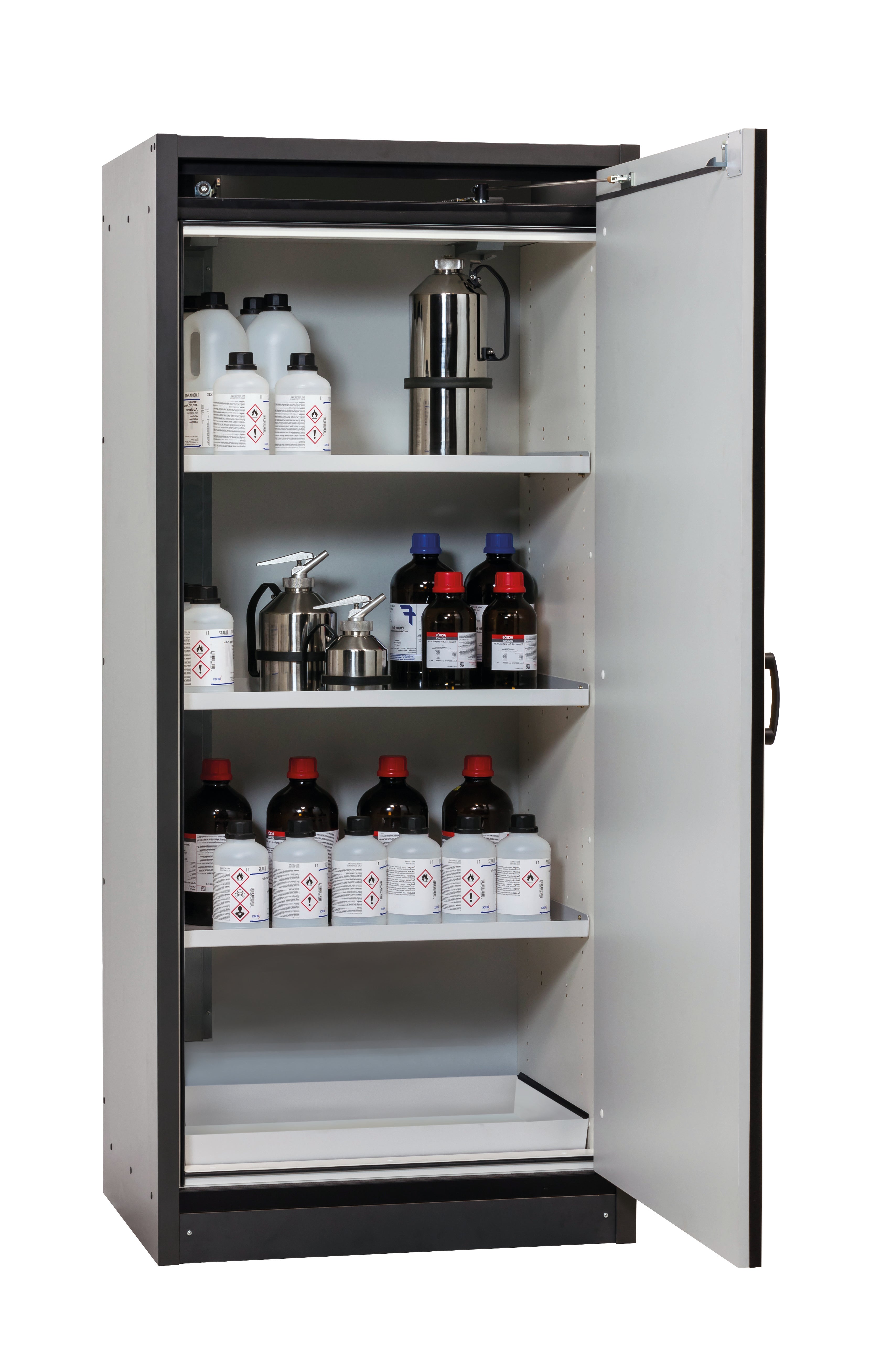 Armoire de sécurité type 30 Q-CLASSIC-30 modèle Q30.195.086.WDR en blanc pur RAL 9010 avec 3 étagères standard (tôle d'acier)