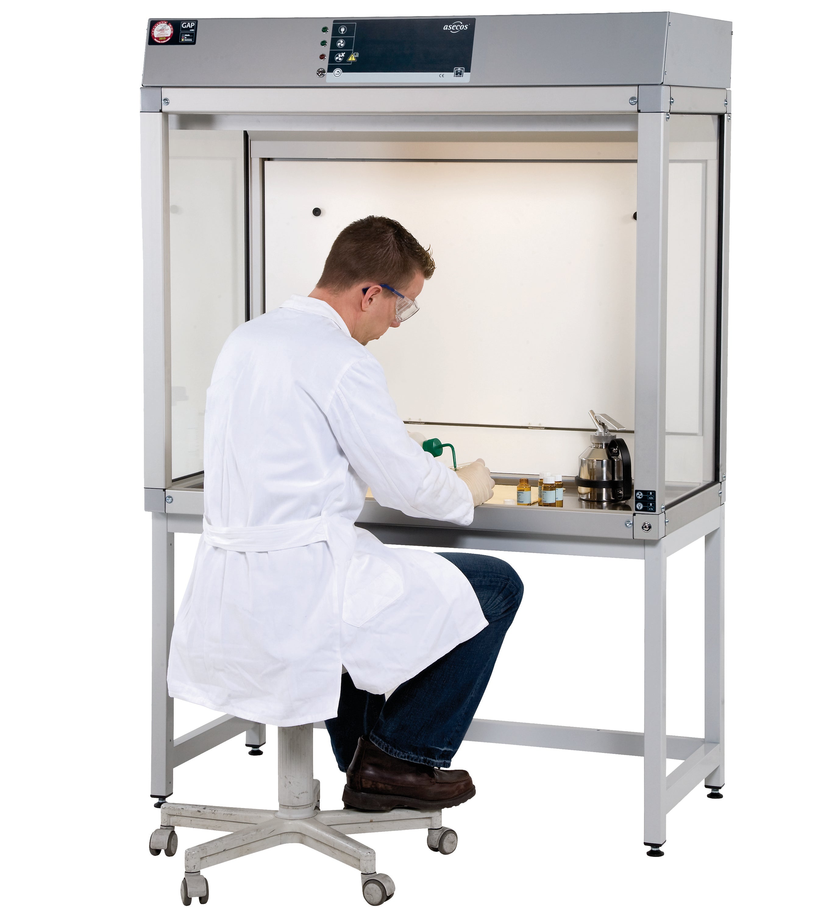 Support frame seated steel lam. RAL 7035 GAP 1200mm D=750/850mm, steel powder-coated smooth