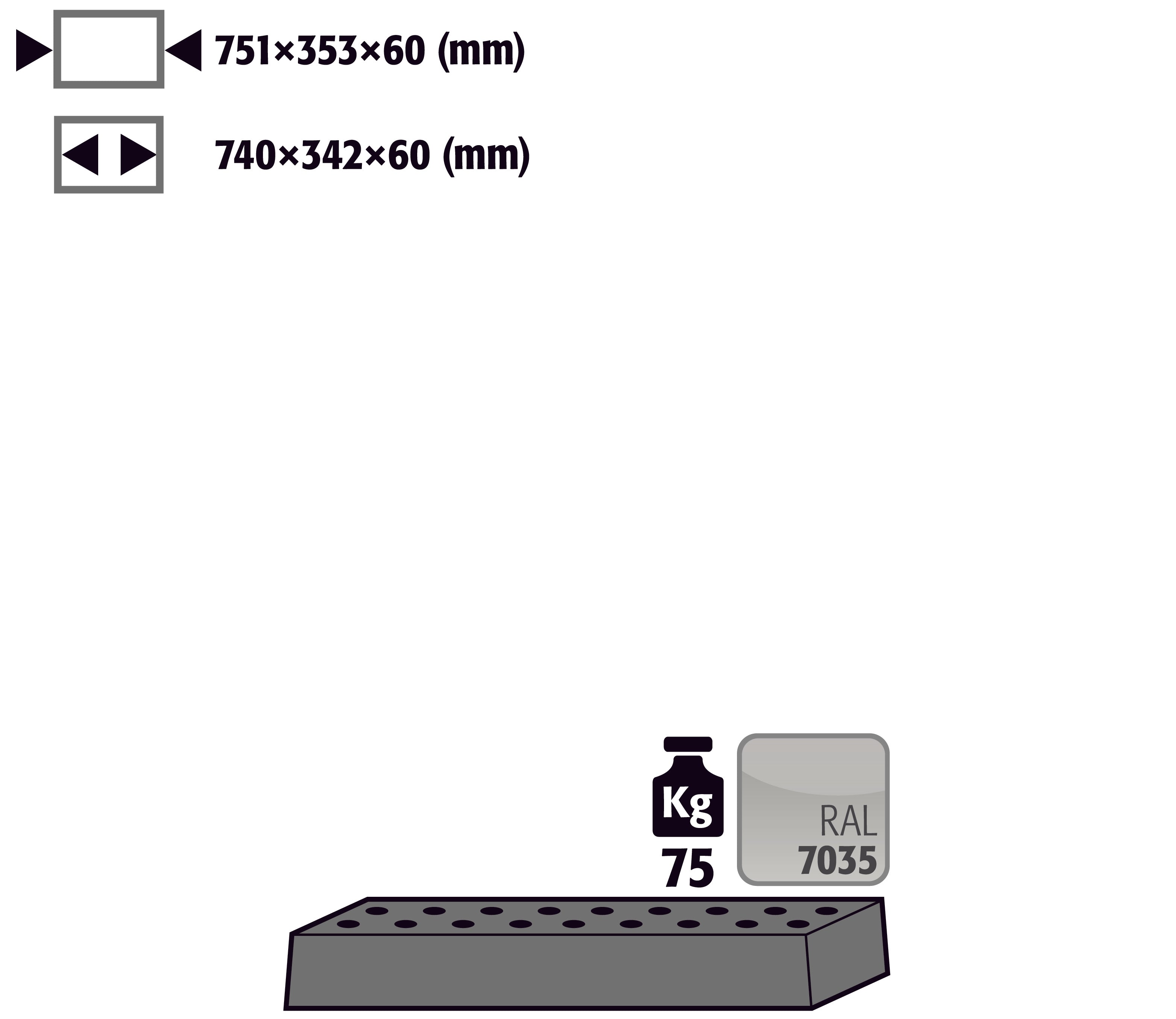 Lochblecheinsatz Standard für Modell(e): UB90 mit Breite 890/1400 T=500 mm, Stahlblech pulverbeschichtet glatt
