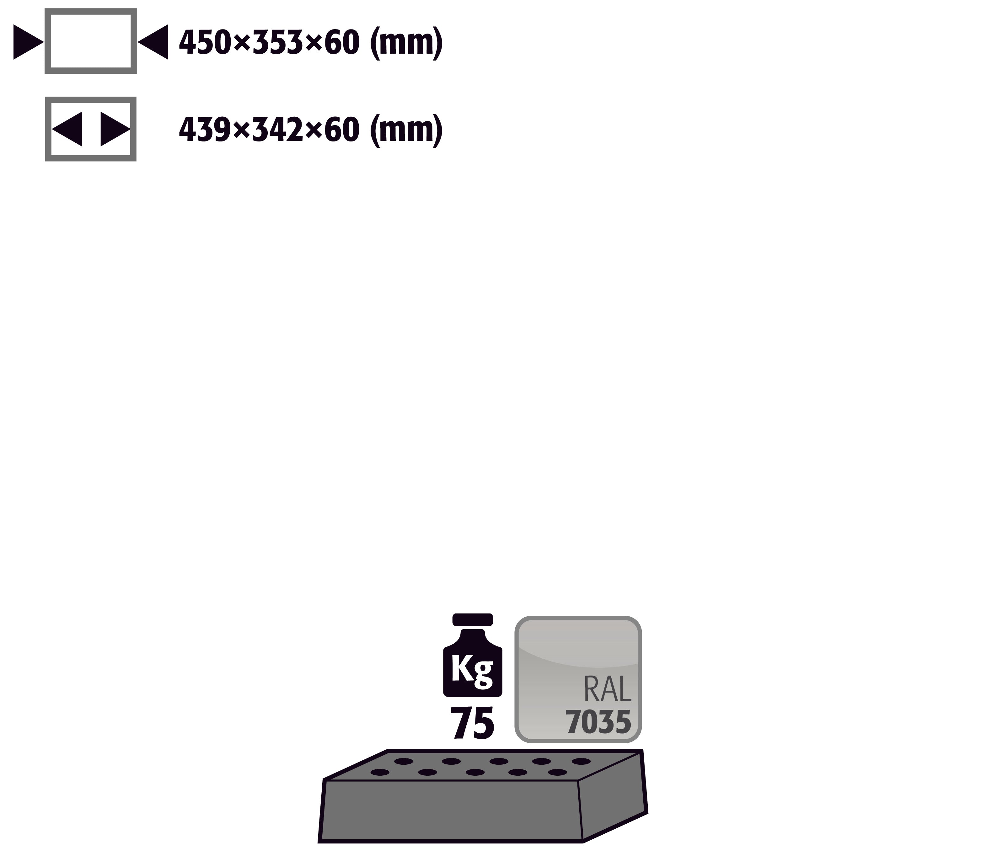 Lochblecheinsatz Standard für Modell(e): UB90 mit Breite 590/1100 T=500 mm, Stahlblech pulverbeschichtet glatt