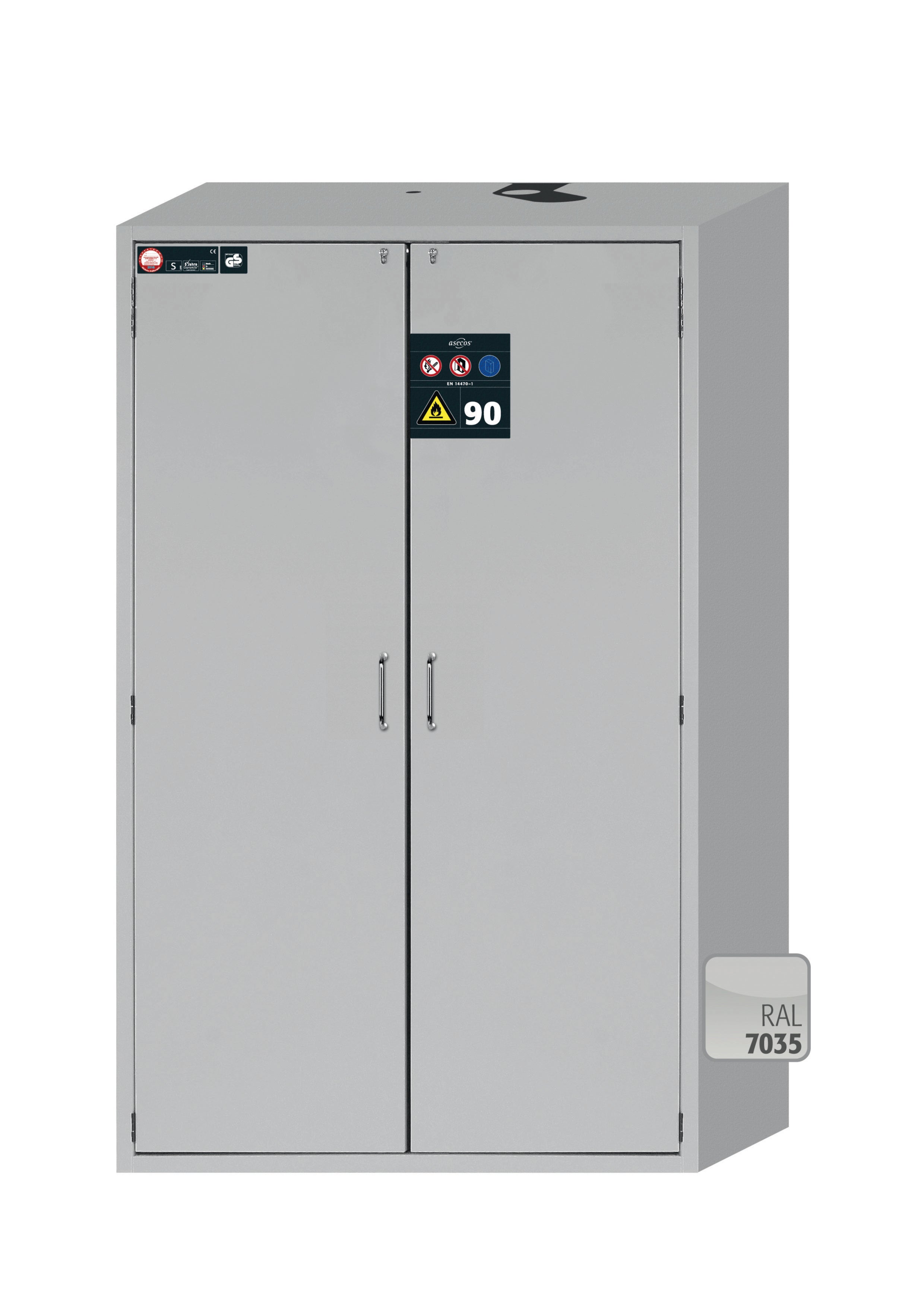 Type 90 Armoires de sécurité S-CLASSIC modèle S90.196.120 en gris clair RAL 7035 avec 2x étagères standard (tôle d'acier)