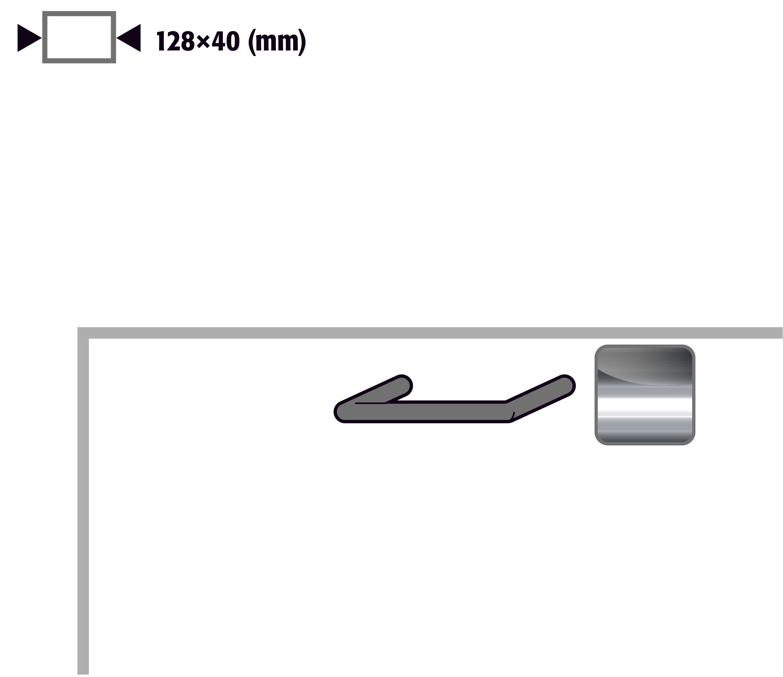 Griff Ausführung Bügelgriff für Modell(e): S90, SL, G30, UB90 mit Breite 600, 900 und 1200 mm, Stahl verchromt