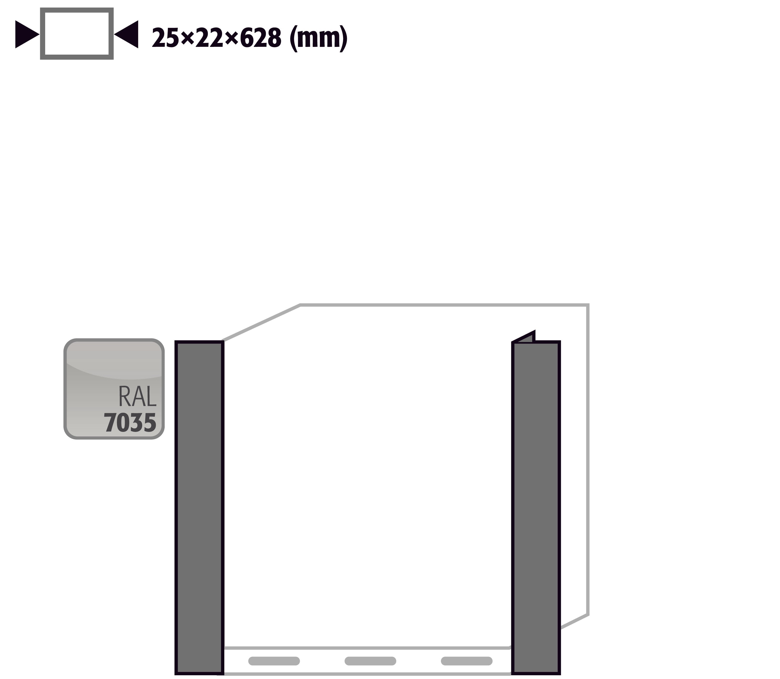 Revêtement de côté pour modèle(s): UB90 avec largeur 590 - 1400 mm, tôle d'acier revêtement par poudre lisse