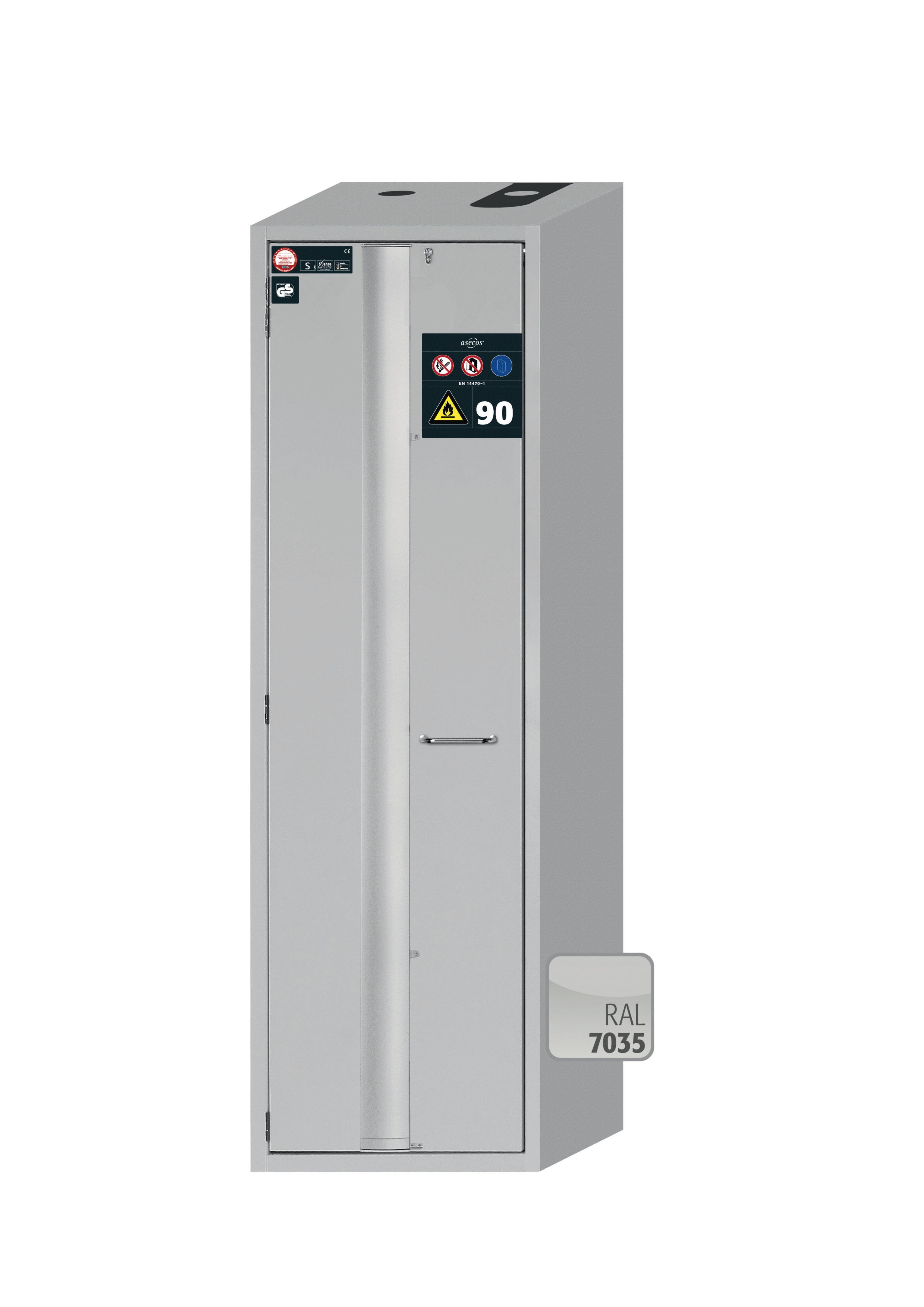 Typ 90 Sicherheitsschrank S-PHOENIX Vol.2-90 Modell S90.196.060.FDAC in lichtgrau RAL 7035 mit 2x Fachboden Standard (Edelstahl 1.4301)