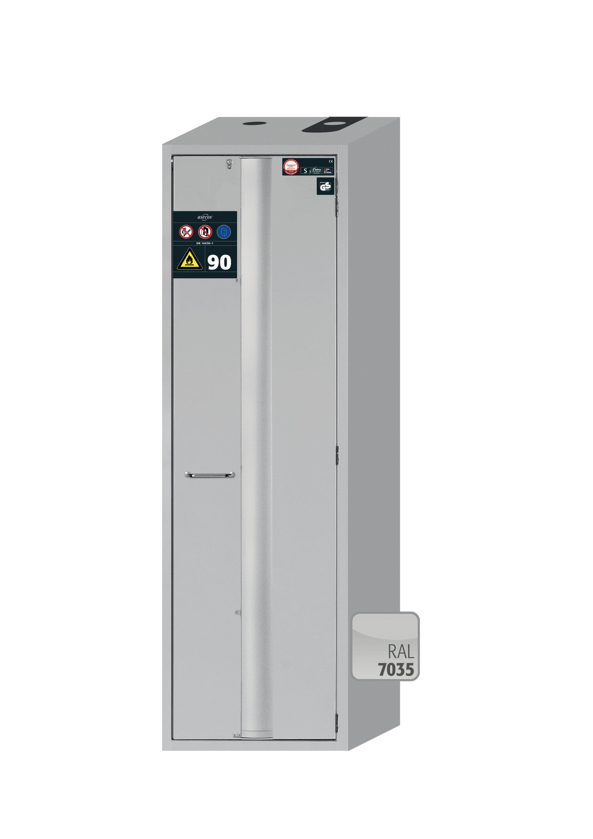 Typ 90 Sicherheitsschrank S-PHOENIX Vol.2-90 Modell S90.196.060.FDACR in lichtgrau RAL 7035 mit 5x Auszugswanne Standard (Stahlblech)