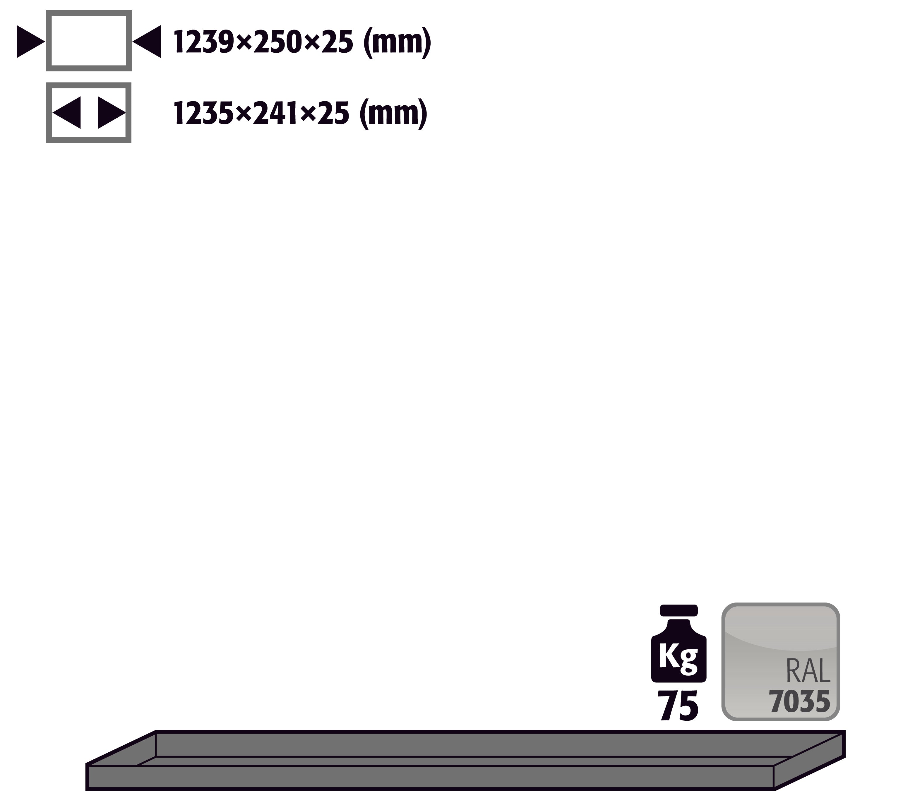 Fachboden Standard für Modell(e): G90 mit Breite 1400 mm, Stahlblech pulverbeschichtet glatt