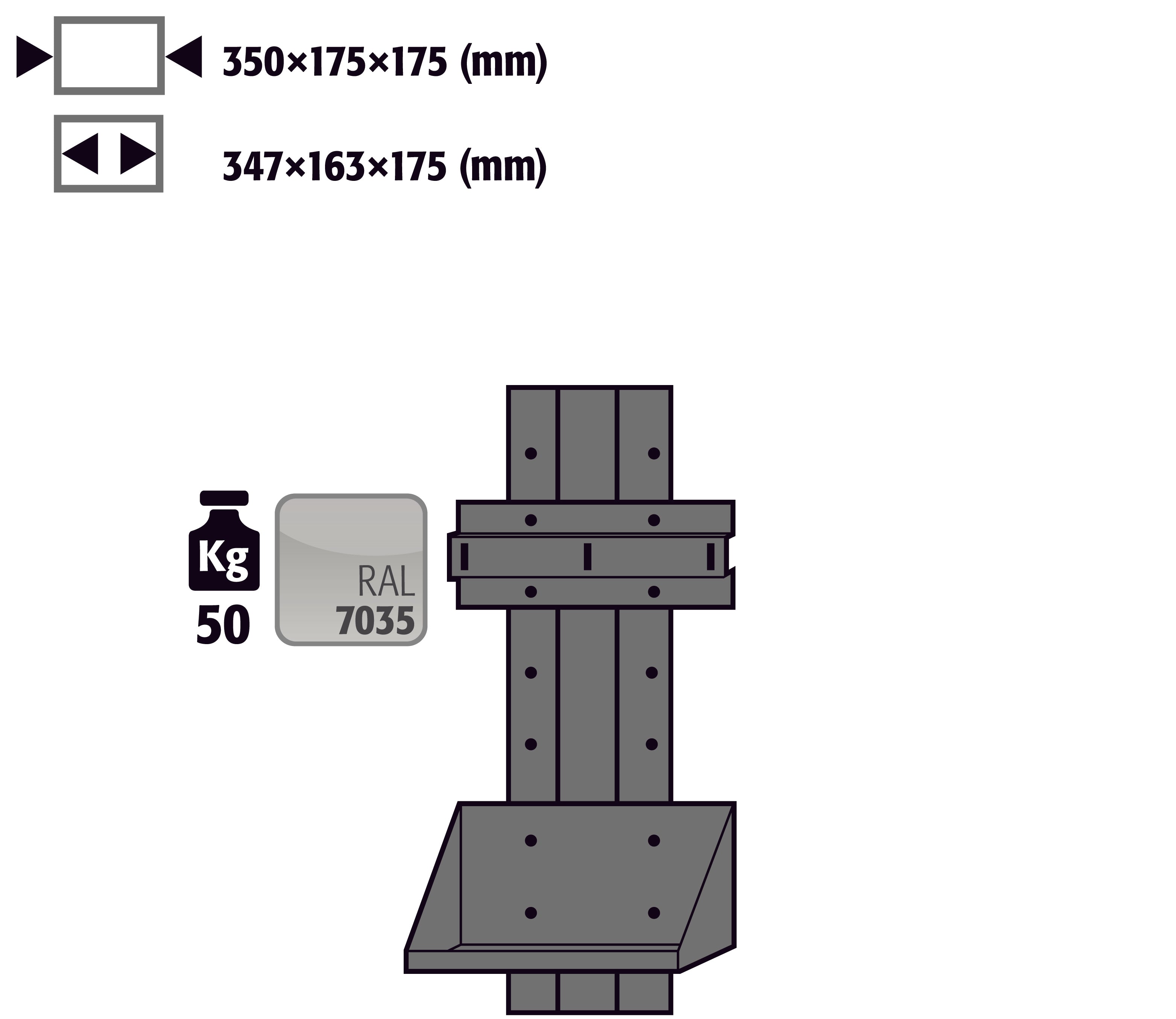 Porte-bouteilles latéral réglable en hauteur sans outils pour modèle(s): G90, G30 avec une largeur de 600/1200 mm, tôle d'acier revêtement par poudre lisse