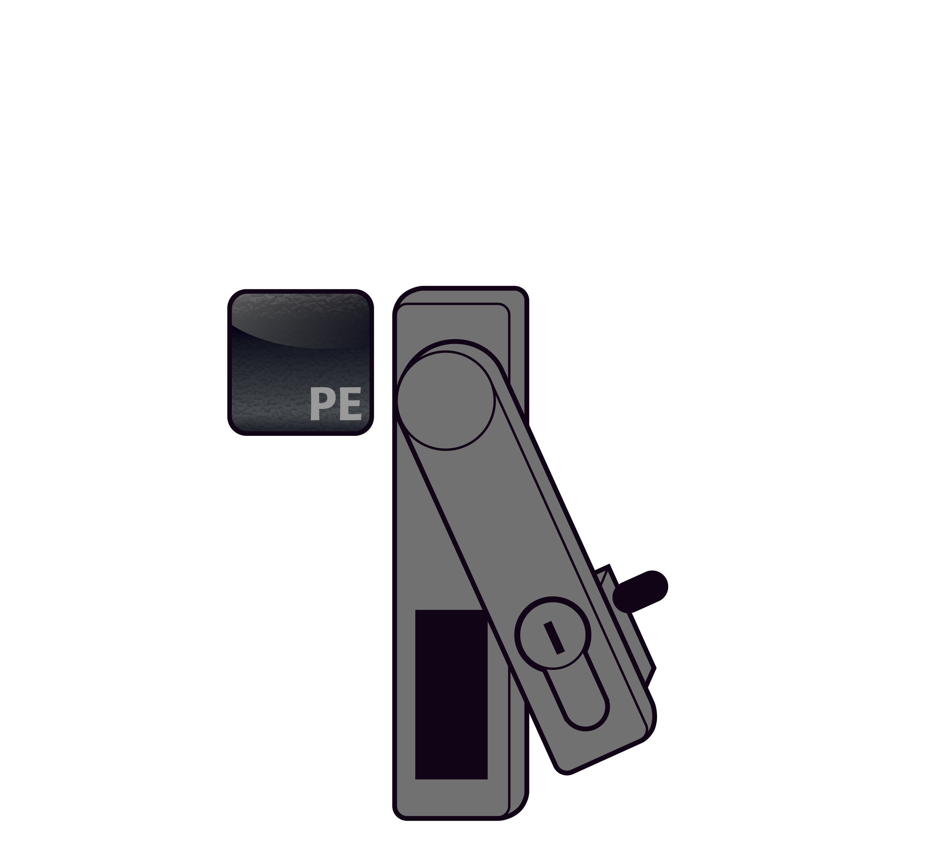 Griff Ausführung Schwenkhebel mit Profilzylinder für Modell(e): GOD mit Breite 700 mm, Polyamid roh