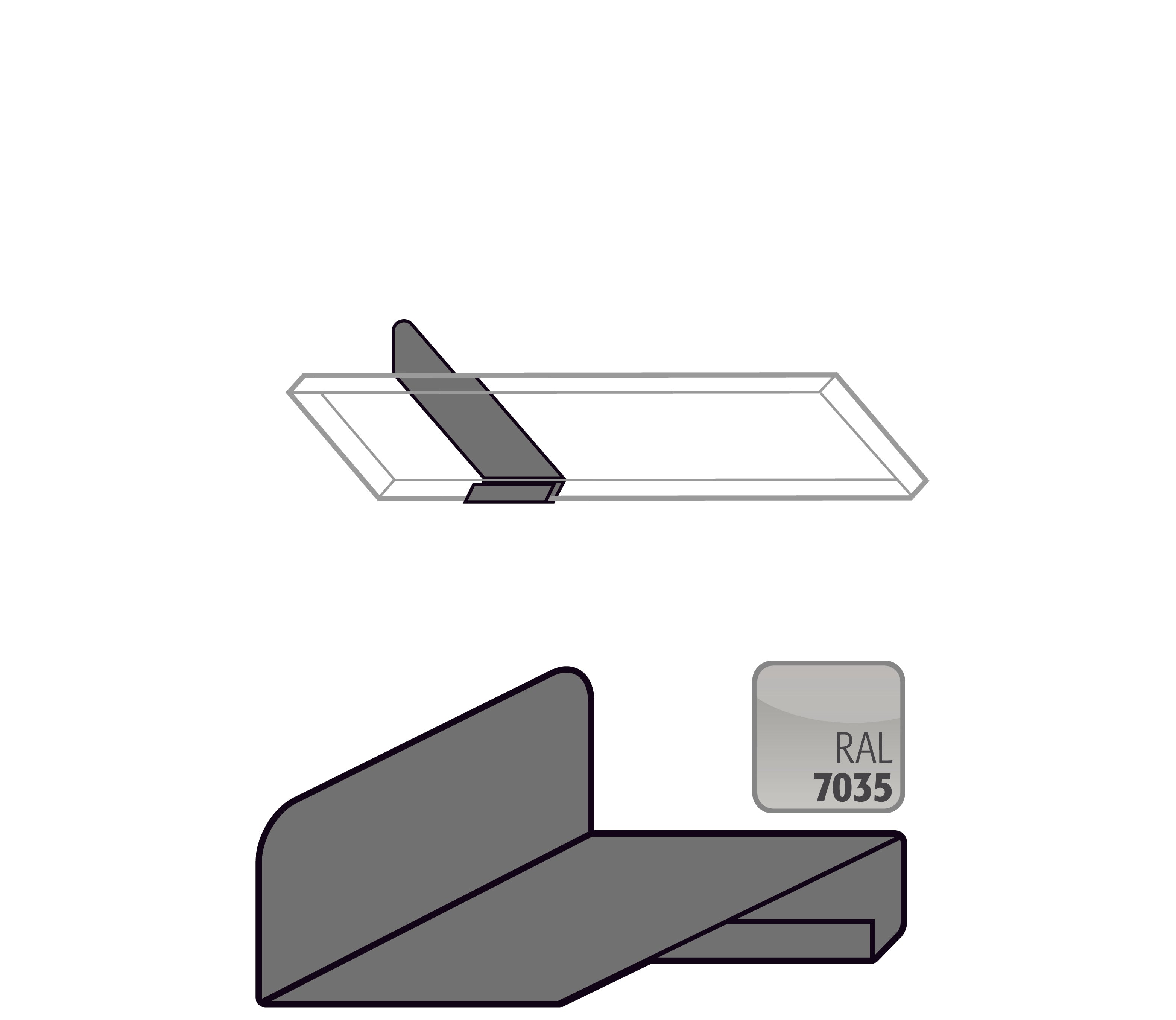 Flaschenhalter für Kleinflaschenlagerung (2 und 3 Liter) auf schrägen Fachböden für Modell(e): G90, G30 mit Breite 600-1400 mm, Stahlblech pulverbeschichtet glatt