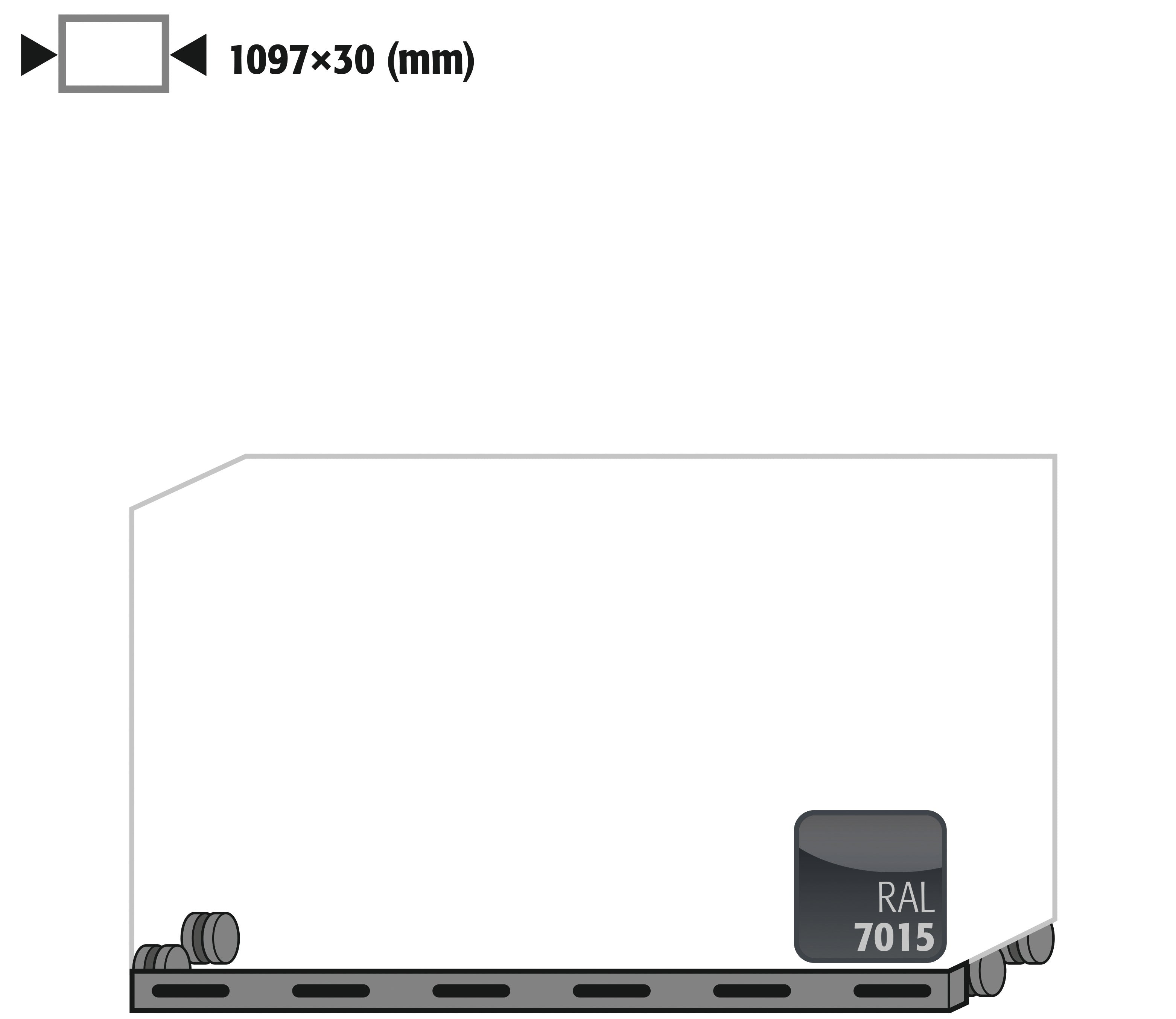 Castors with plinth height = 30 mm for model(s): UB90, K90 with width 1100 mm, sheet steel powder-coated smooth
