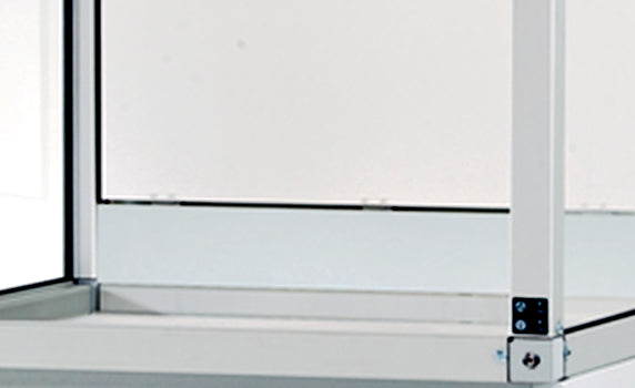 Alusockel für GAP mit Breite 1500 und Tiefe 750/850 mm, Aluminium eloxiert