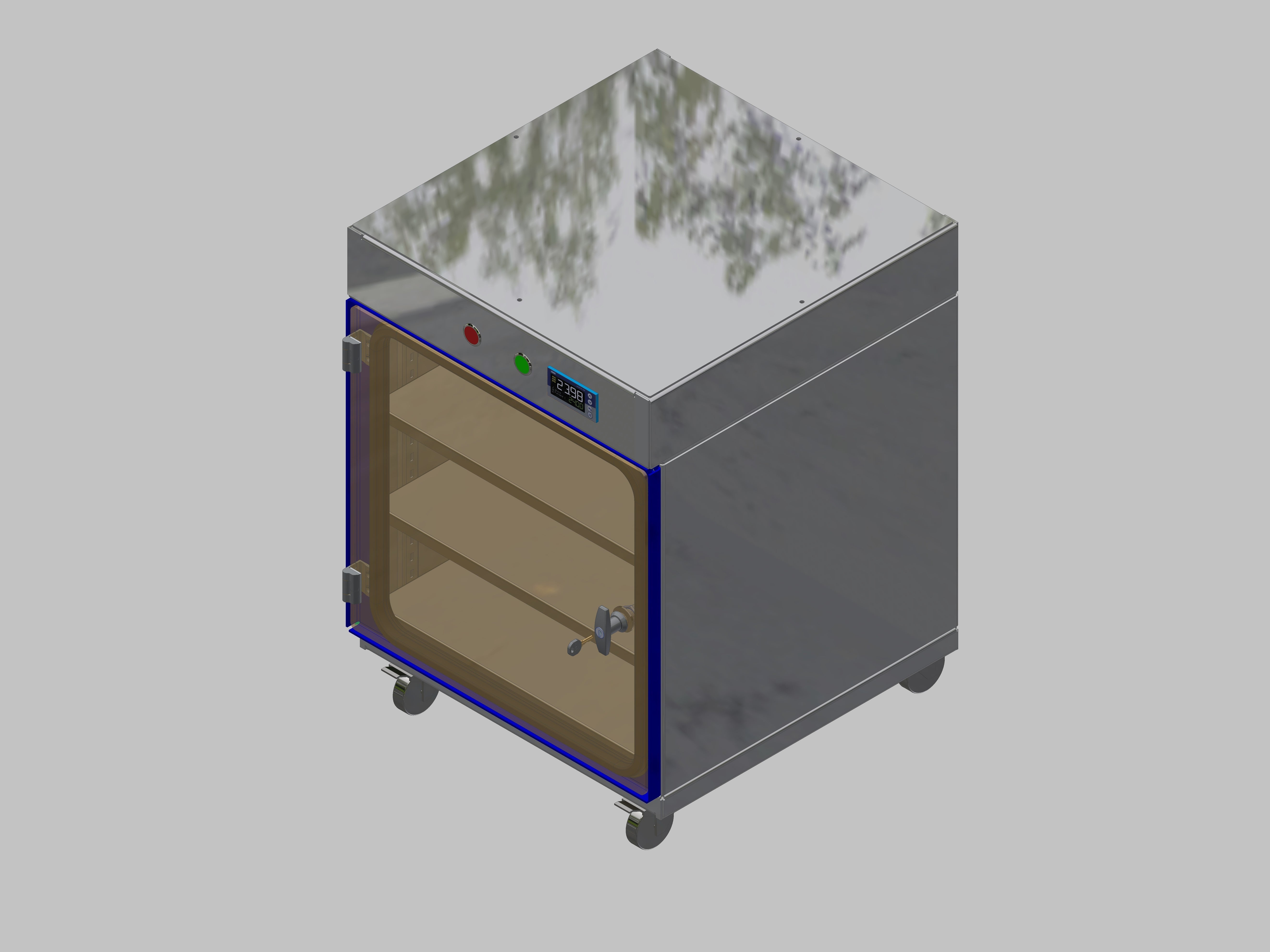 Armoire de stockage à sec-ITN-600-1 avec 3 étagères par compartiment et conception de base avec roulettes