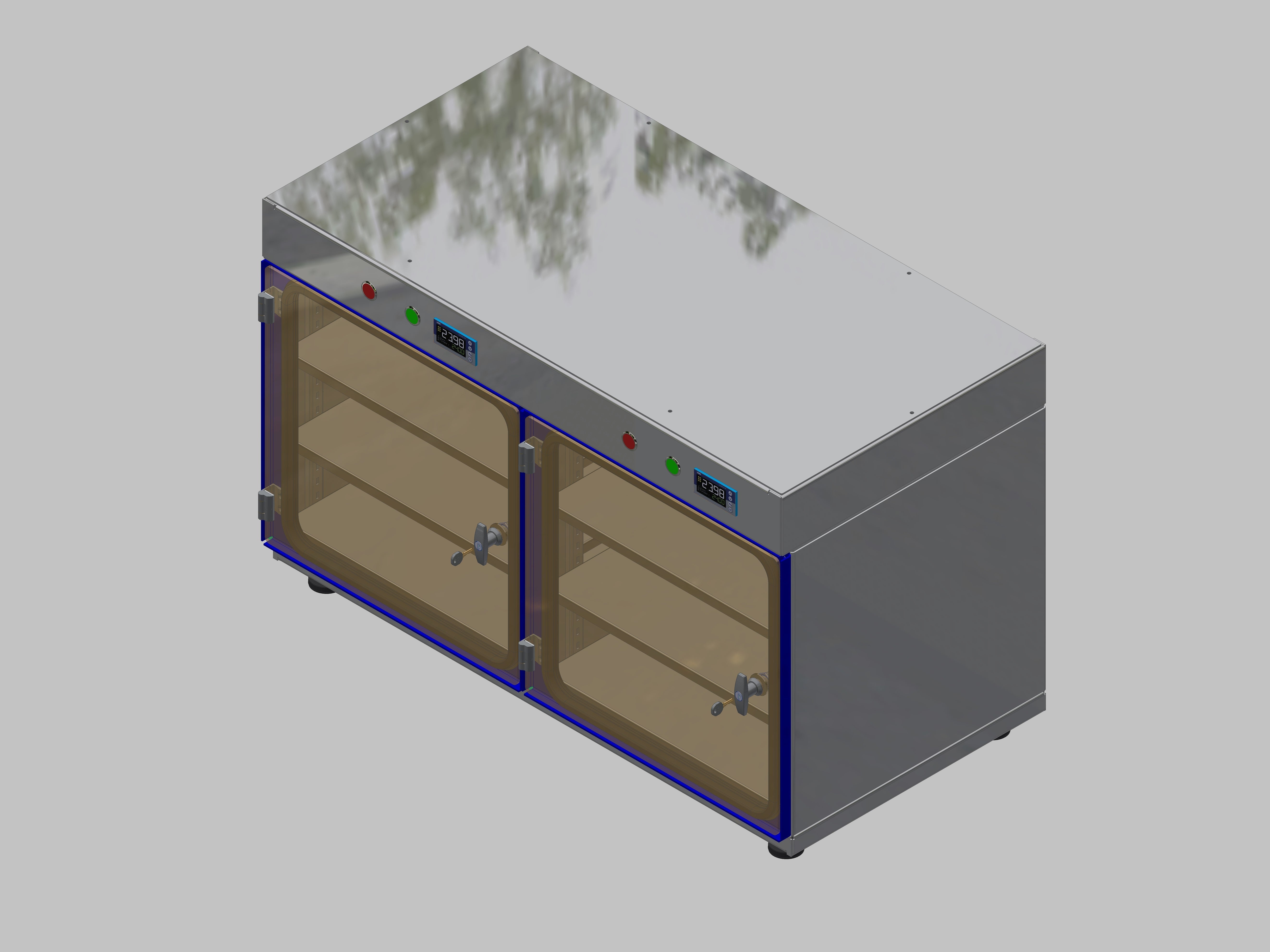 Armoire de stockage à sec-ITN-1200-2 avec 3 étagères par compartiment et conception de base avec pieds réglables