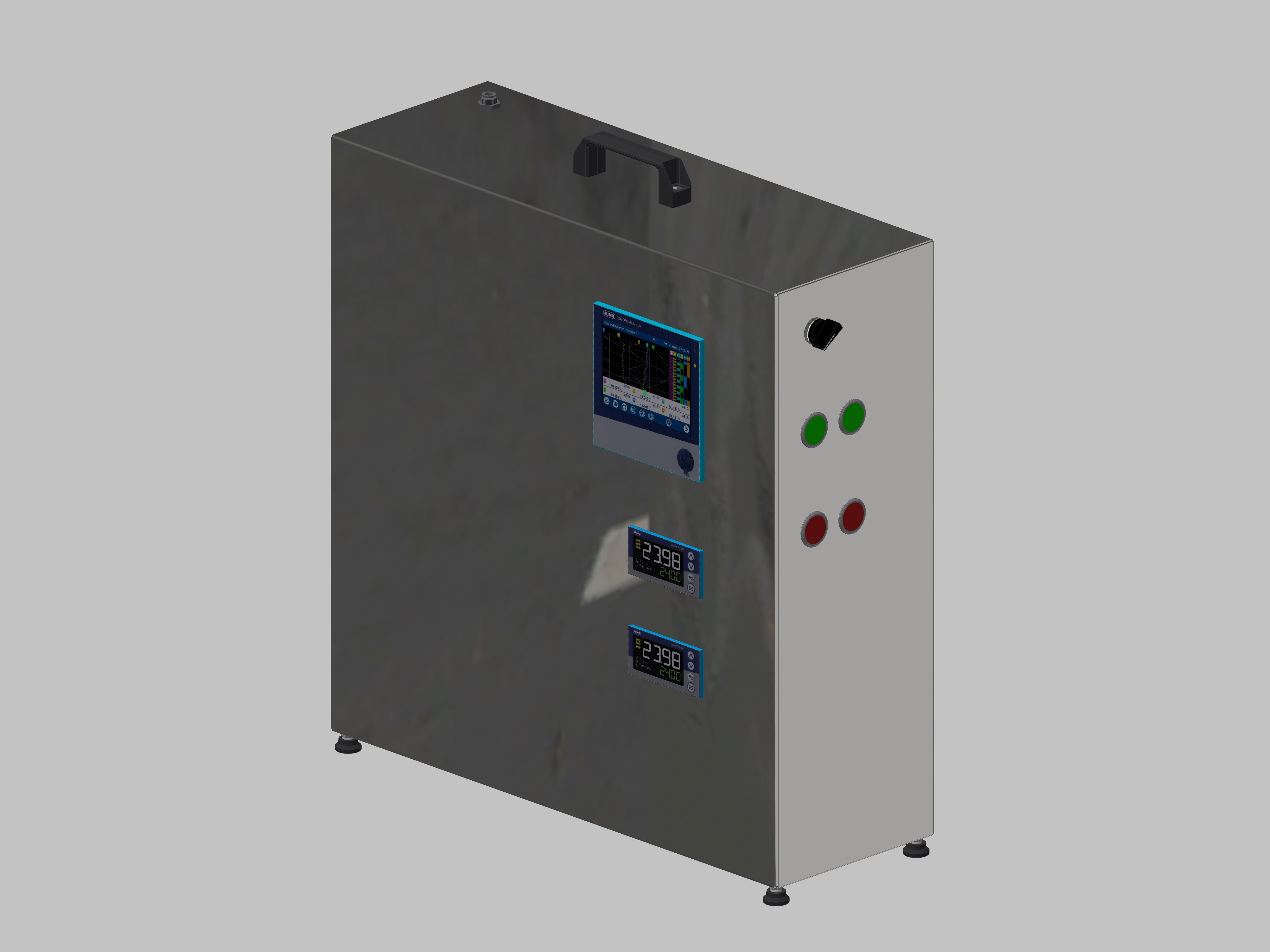 Flushing control with pressure control and with data logger