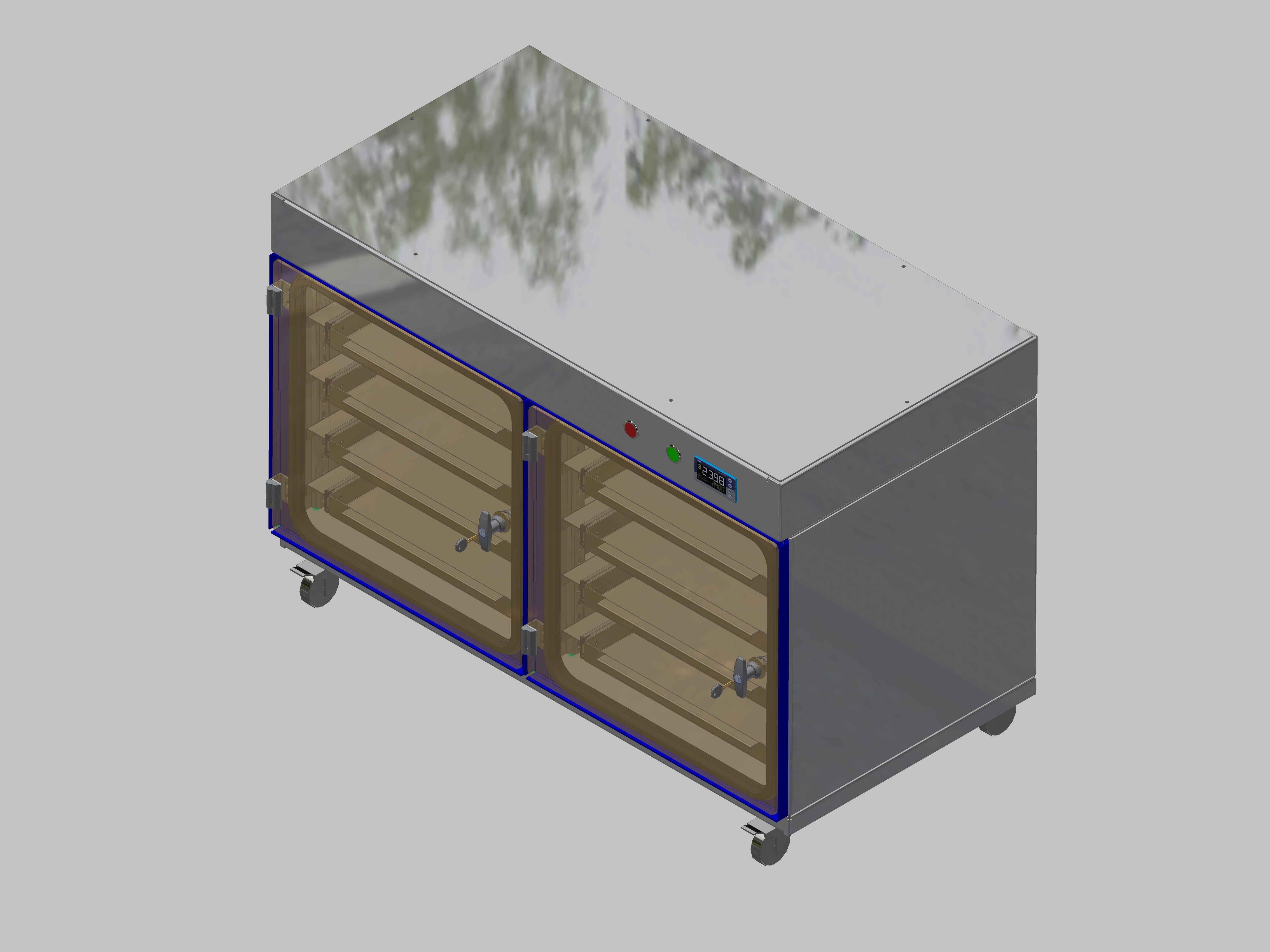 Armoire de stockage à sec-ITN-1200-2 avec 4 tiroirs par compartiment et conception de base avec roulettes