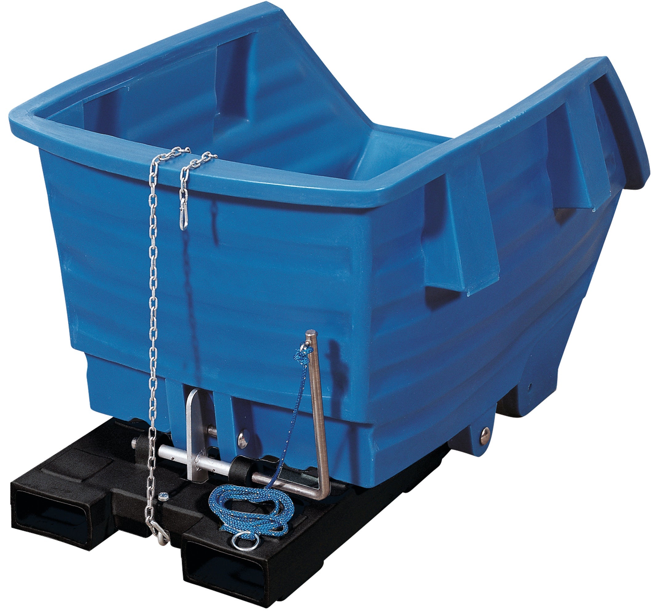 Tipping container PE blue without wheels, 750 L, 1650x890x1150, polyethylene