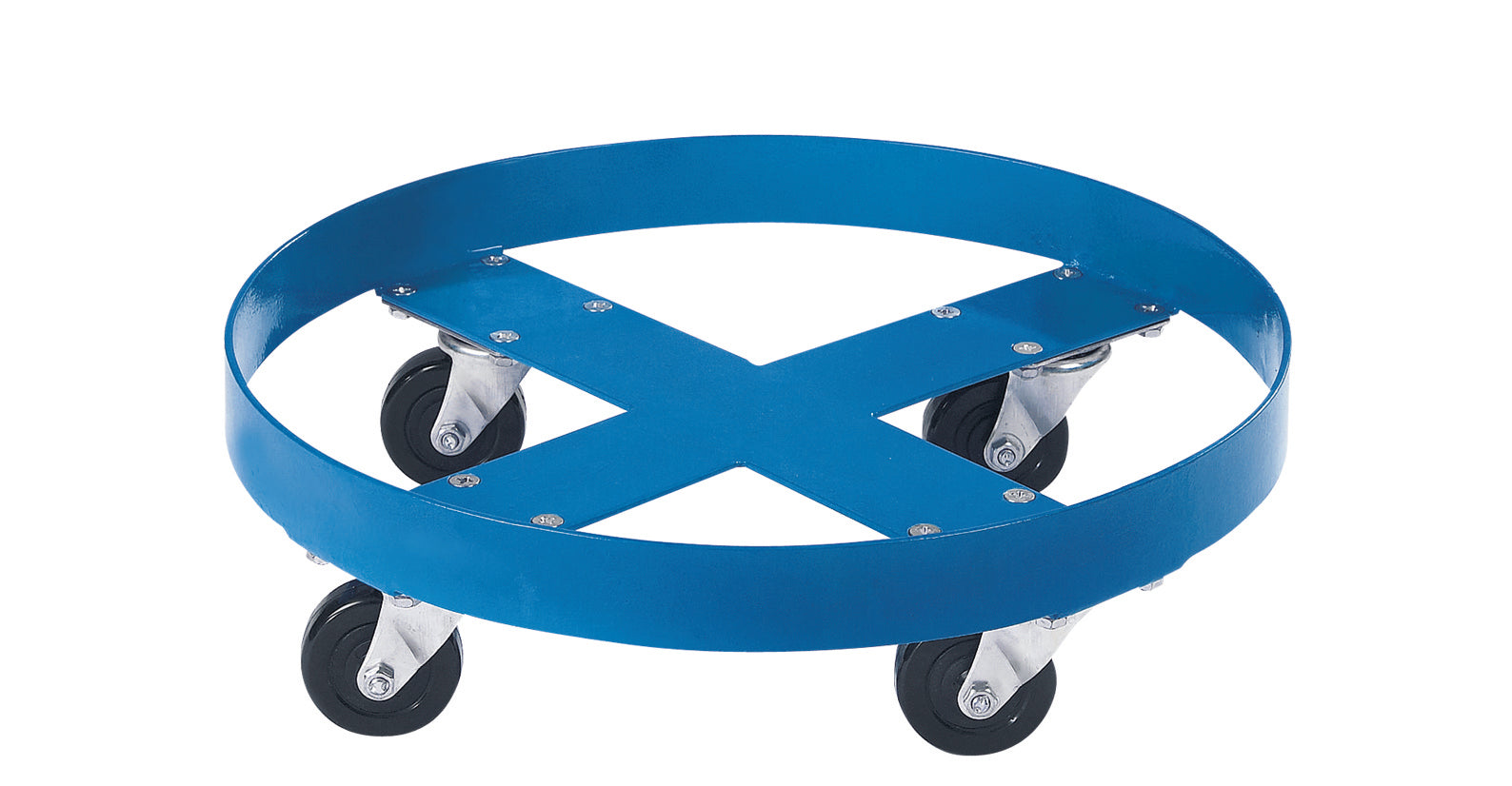 Drum dolly steel blue, for 350 kg, steel powder-coated smooth