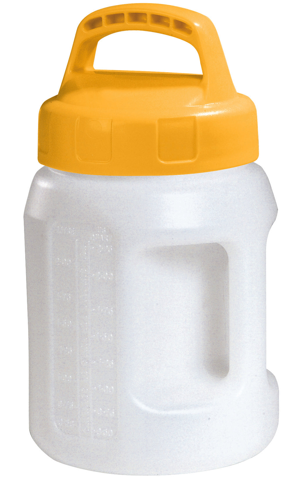 Öl-Kanne aus HDPE 2 Liter mit gelbem Lagerdeckel, Polyethylen (high density)