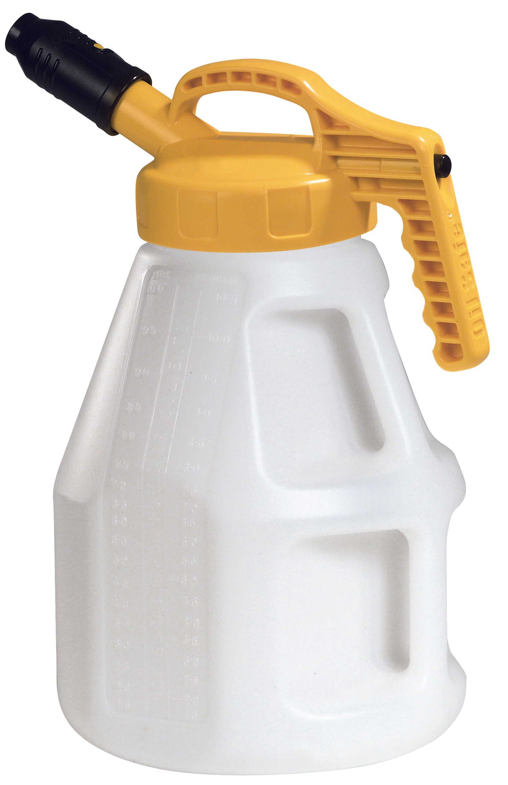 Öl-Kanne aus HDPE 10 Liter mit gelbem Deckel und kurzer Auslauftülle, Polyethylen (high density)