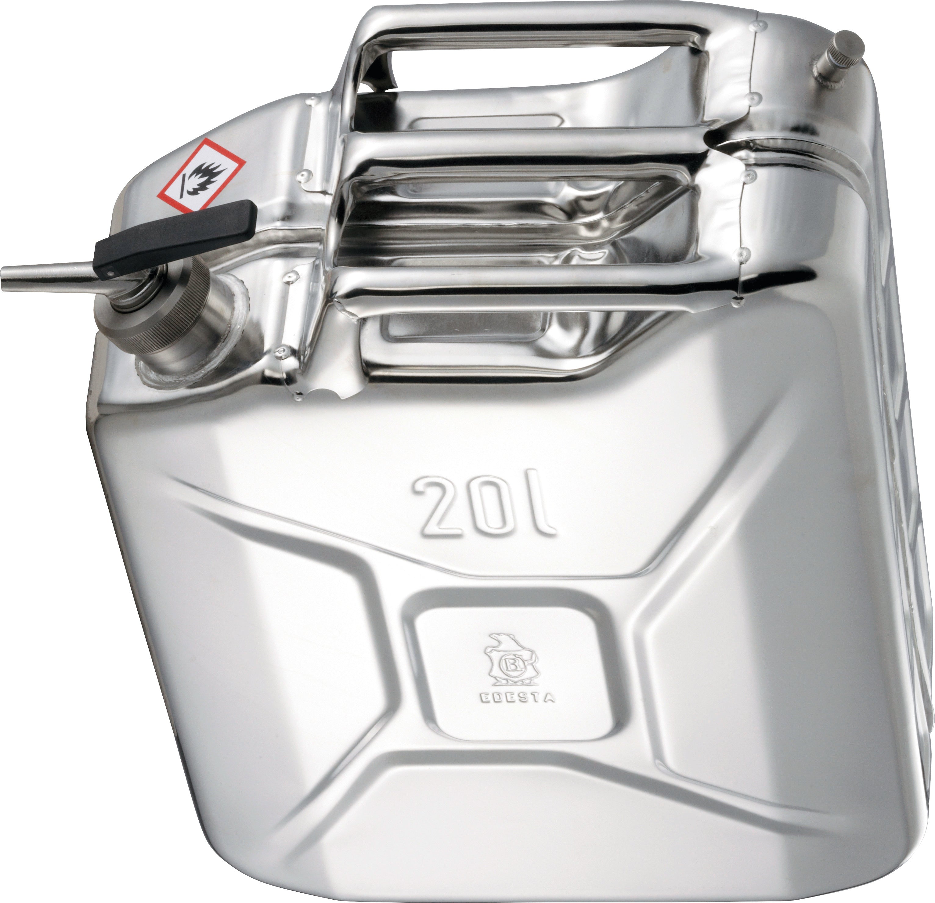 Safety canister st.steel 1.4571, 20 L, stainless steel 1.4571 polished
