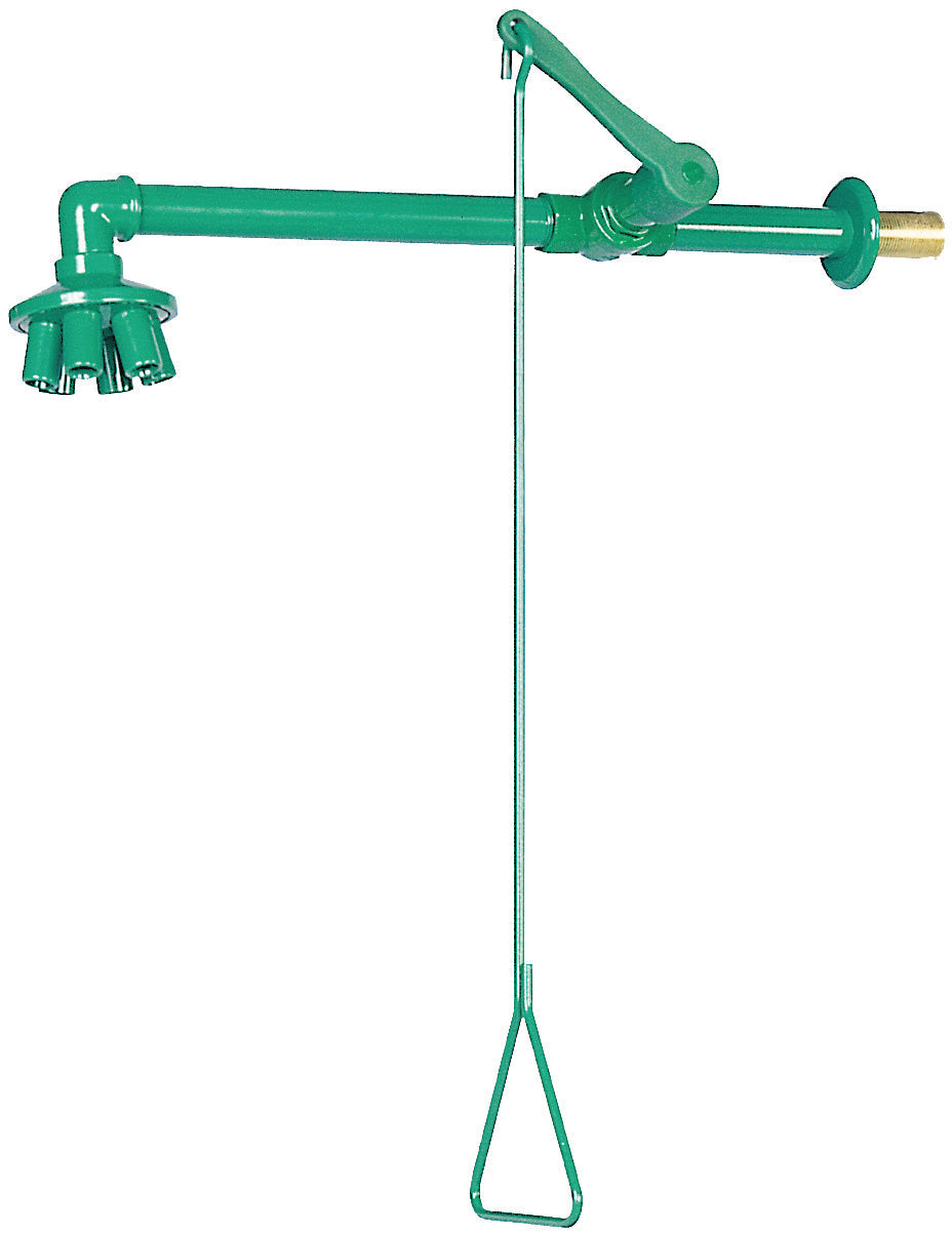 Body shower steel green, wall mounting, steel powder-coated smooth