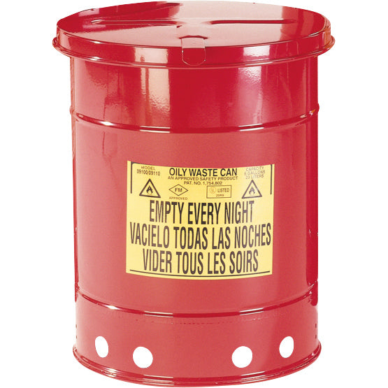 Disposal bin sh.steel red, 34 L with foot pedal, sheet steel galvanized and painted