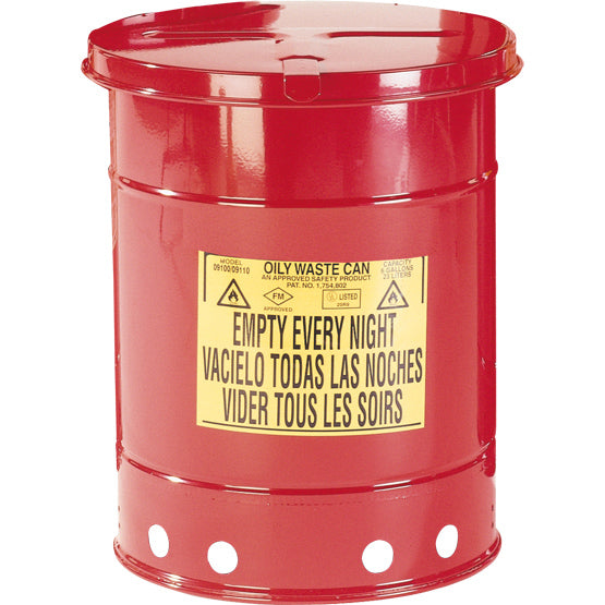 Disposal bin sh.steel red, 80 L with foot pedal, sheet steel galvanized and painted