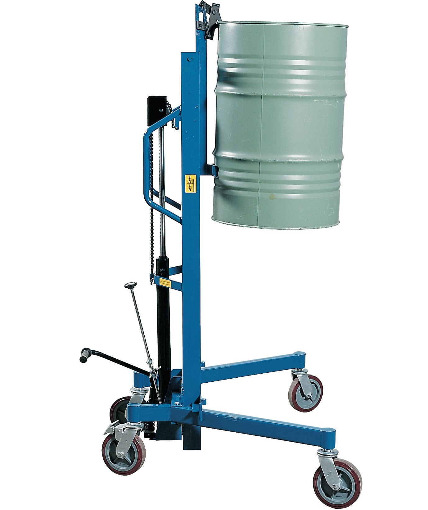 Drum lifter steel blue, for 350 kg, steel powder-coated smooth