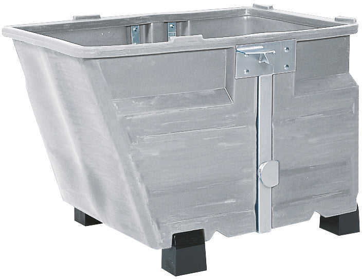 Tipping container PE grey with feet, 800 L, 1340x845x1160, polyethylen