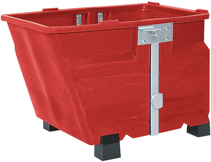 Tipping container PE red with feet, 800 L, 1340x845x1160, polyethylen