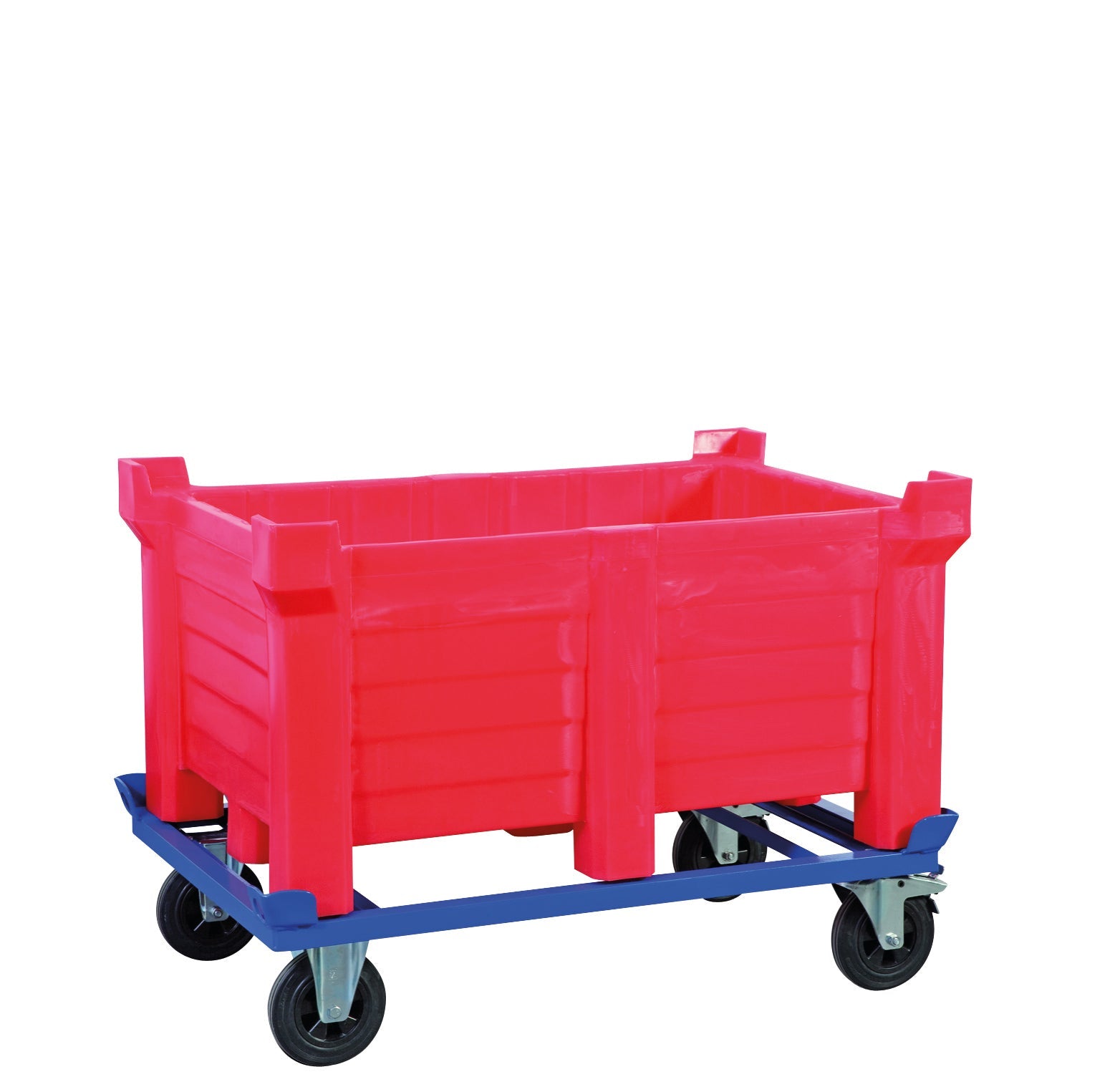 Récipients à empilement en polyéthylène rouge fermés, 90 litres, 500x500x800, polyéthylène