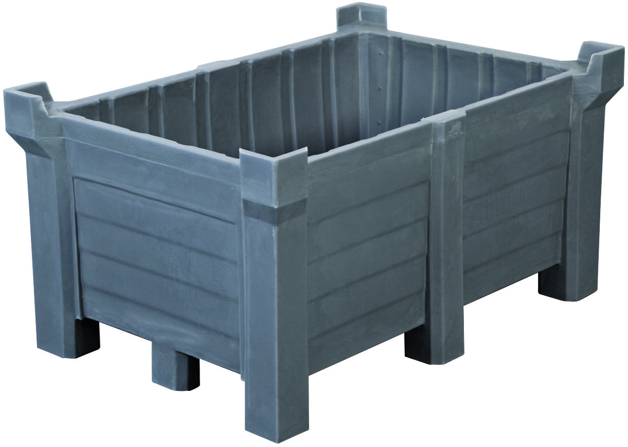 Stacking containers PE grey, 260 L, 800x600x1000, polyethylen