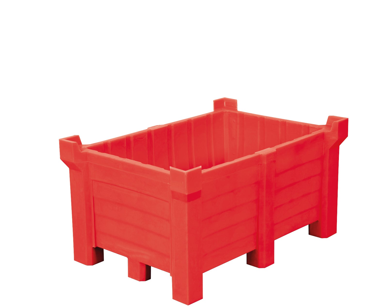 Stapelbehälter PE Rot geschlossen, 260 L, 800x600x1000, Polyethylen