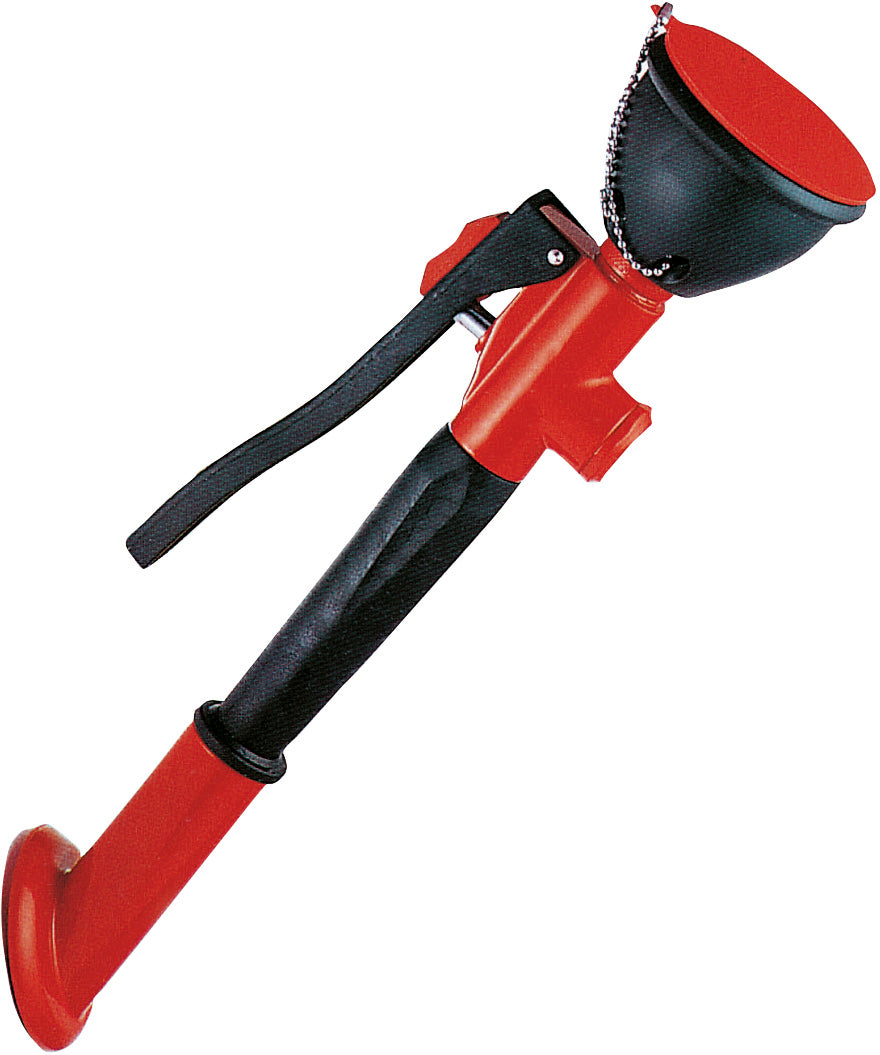 Hand operated eye shower red extendable, wall mounting,