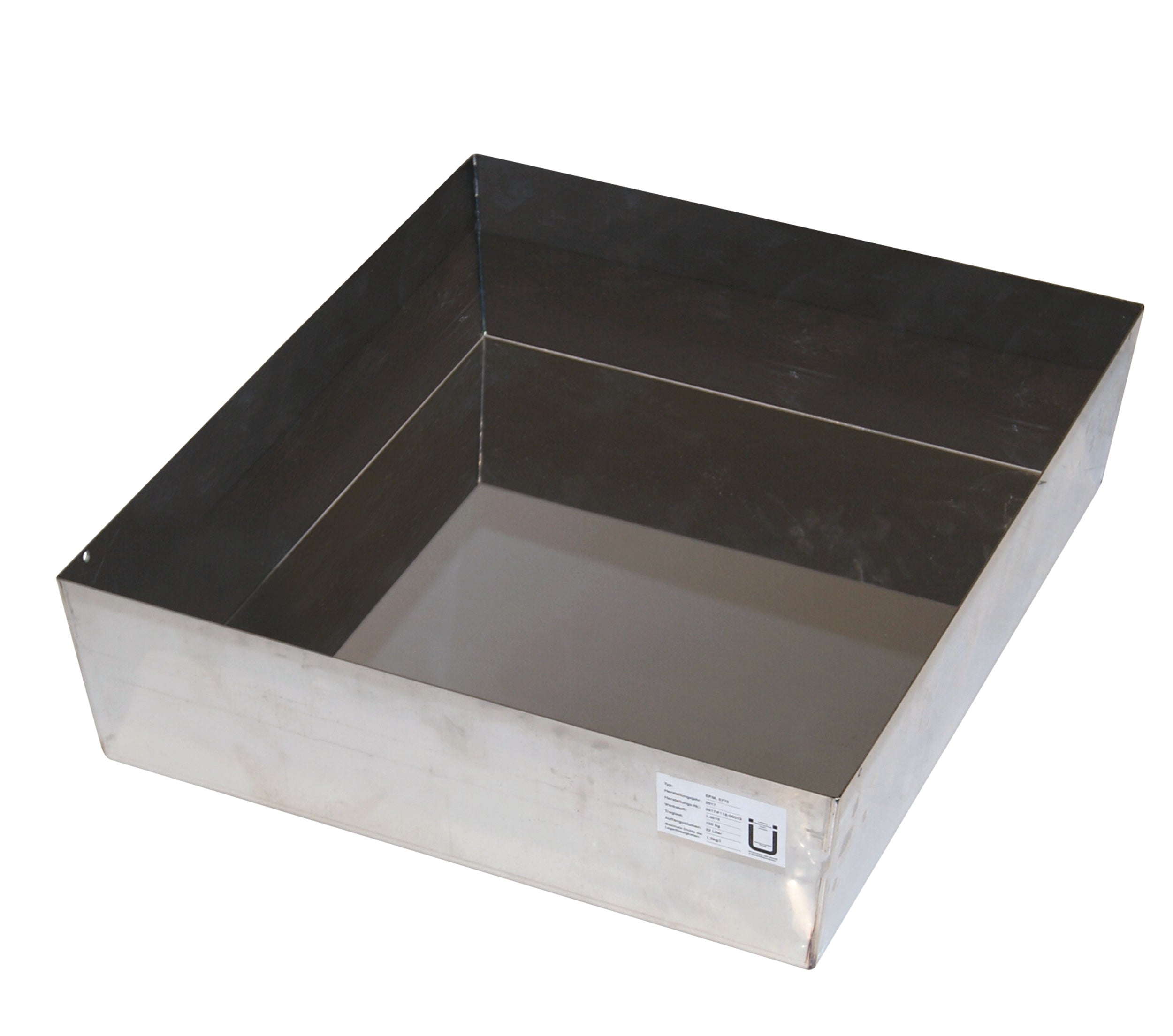 Bottom collecting sump Height = 170 mm (capacity: 33.00 litres) for model(s): Q90, S90 with width 600 mm, stainless steel 1.431 raw